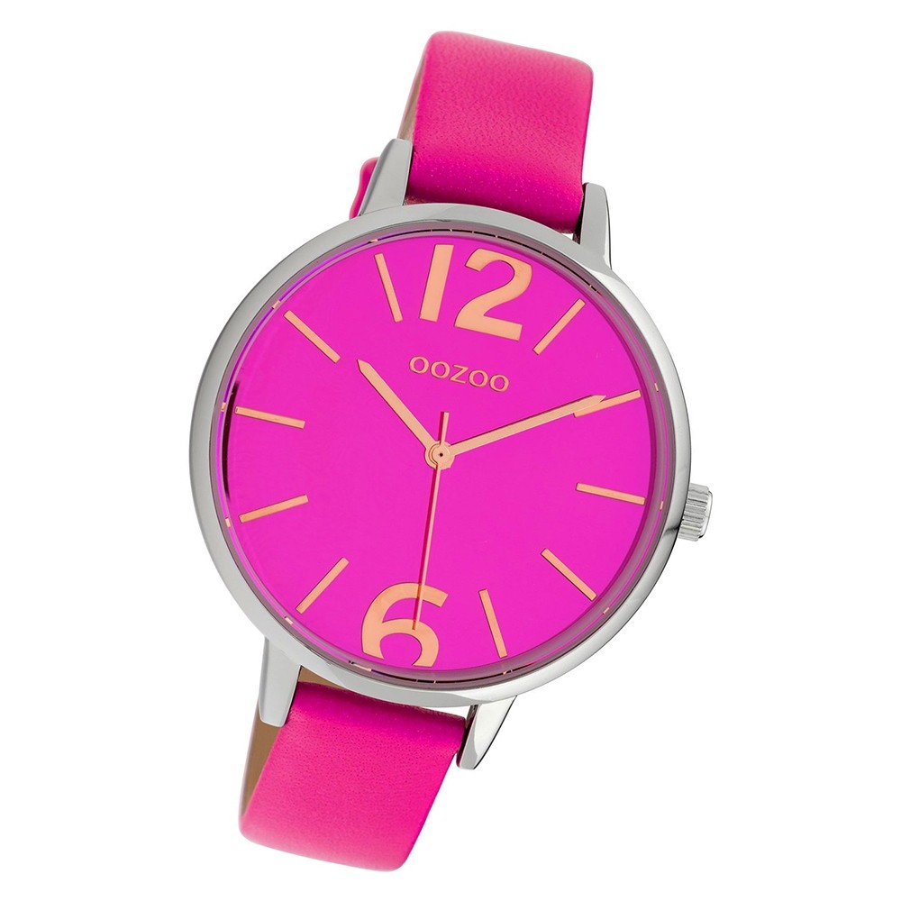 Oozoo Damen Armbanduhr Timepieces C10154 41mm Quarz Leder fuchsia UOC10154