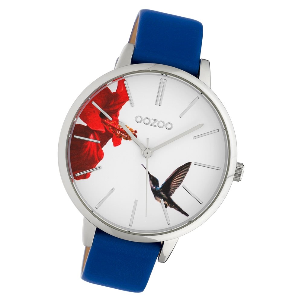 Oozoo Damen Armbanduhr Timepieces C10183 Quarzwerk Leder blau UOC10183
