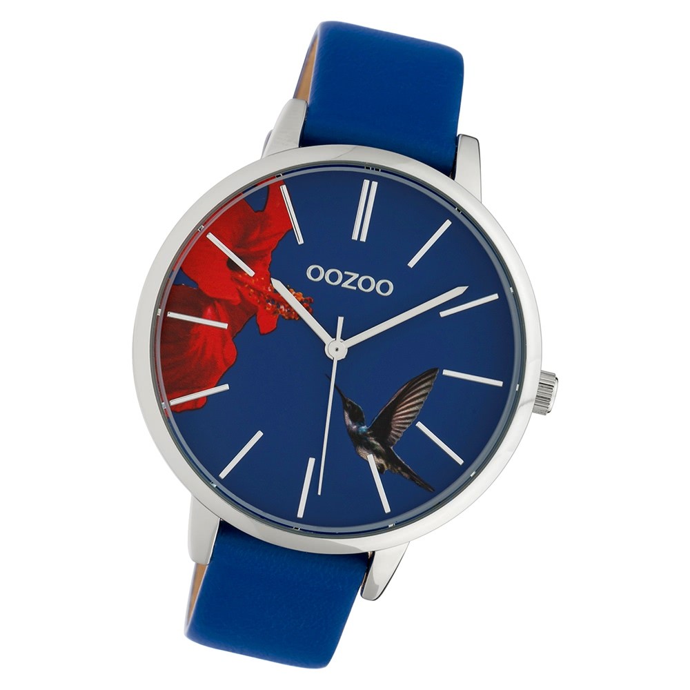 Oozoo Damen Armbanduhr Timepieces C10184 Quarzwerk Leder blau UOC10184