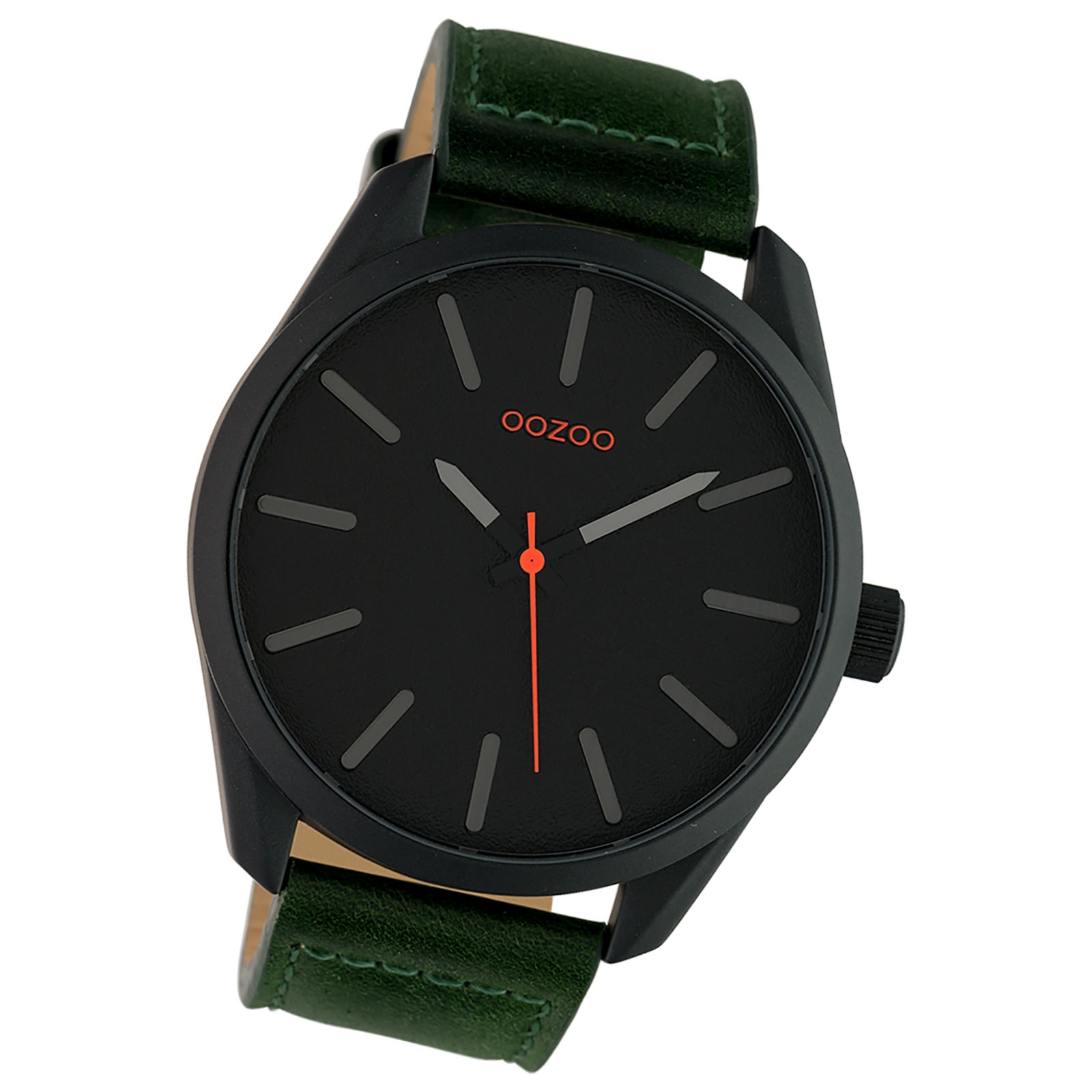 Oozoo Unisex Armbanduhr Timepieces Analog Leder dunkelgrün UOC10322