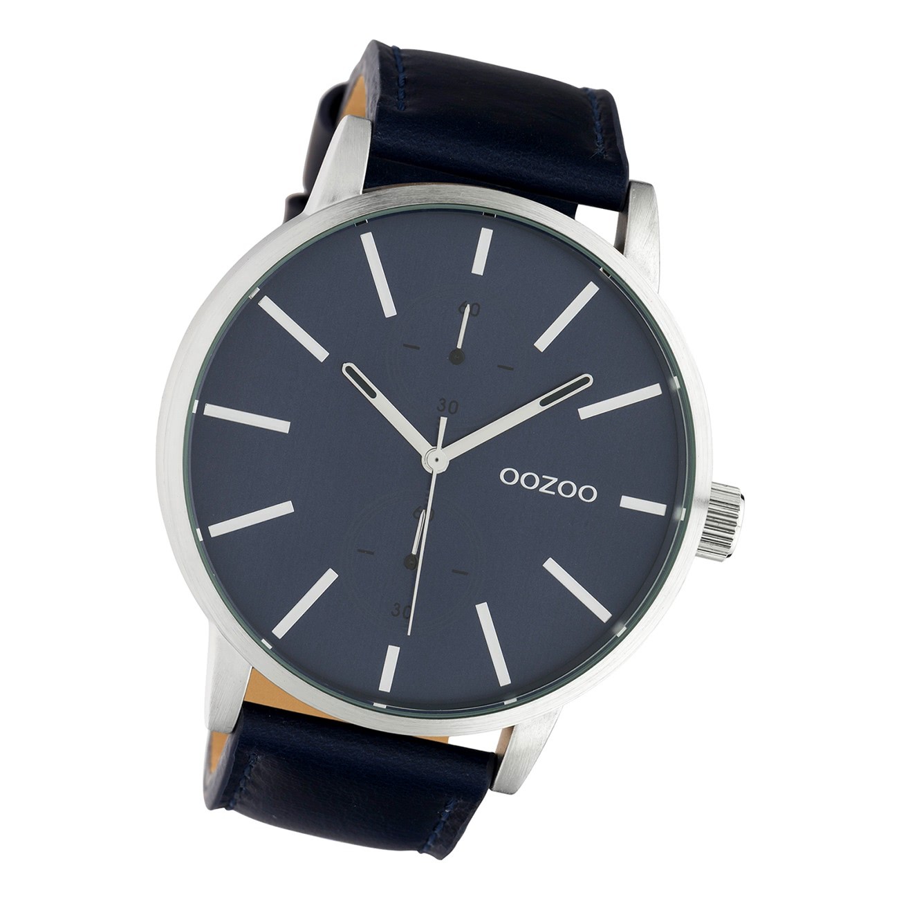 Oozoo Damen Herren Armbanduhr Timepieces Analog Leder dunkelblau UOC10501