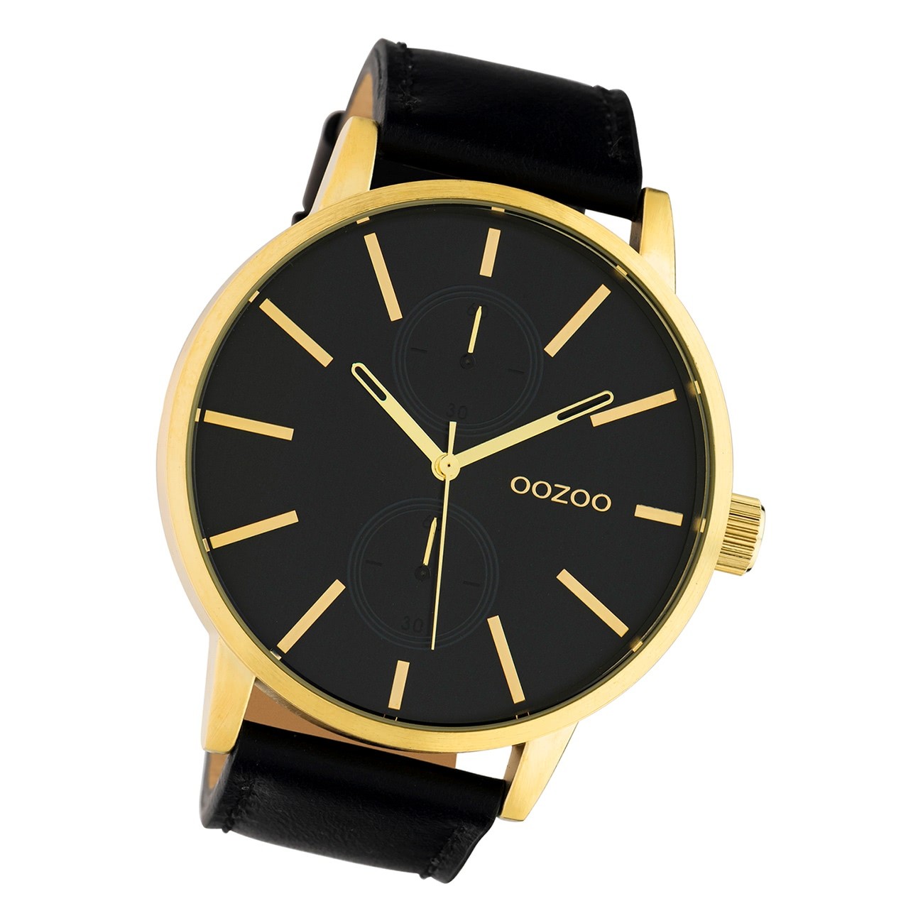 Oozoo Damen Herren Armbanduhr Timepieces Analog Leder schwarz UOC10502