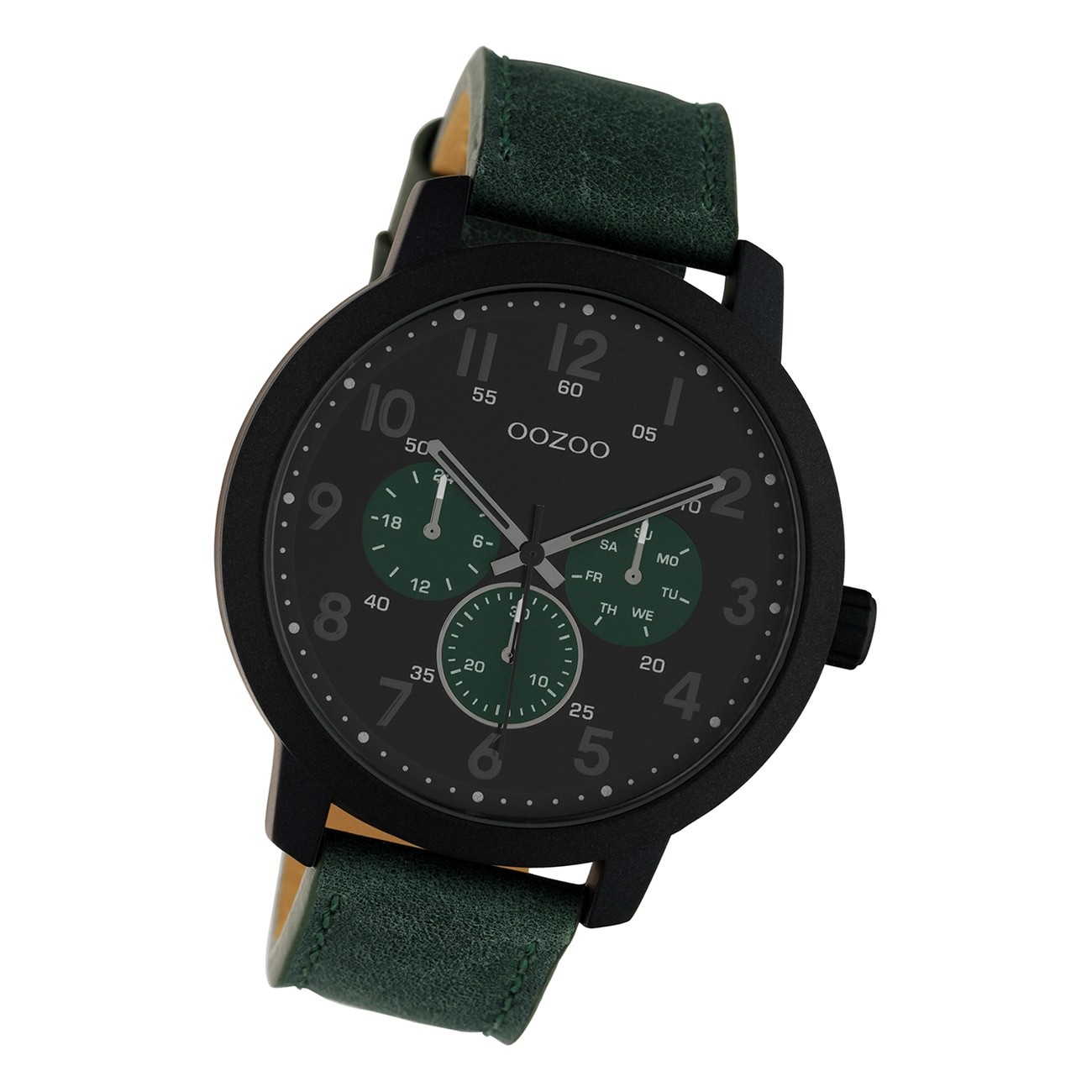 Oozoo Herren Armbanduhr Timepieces Analog Leder grün UOC10508