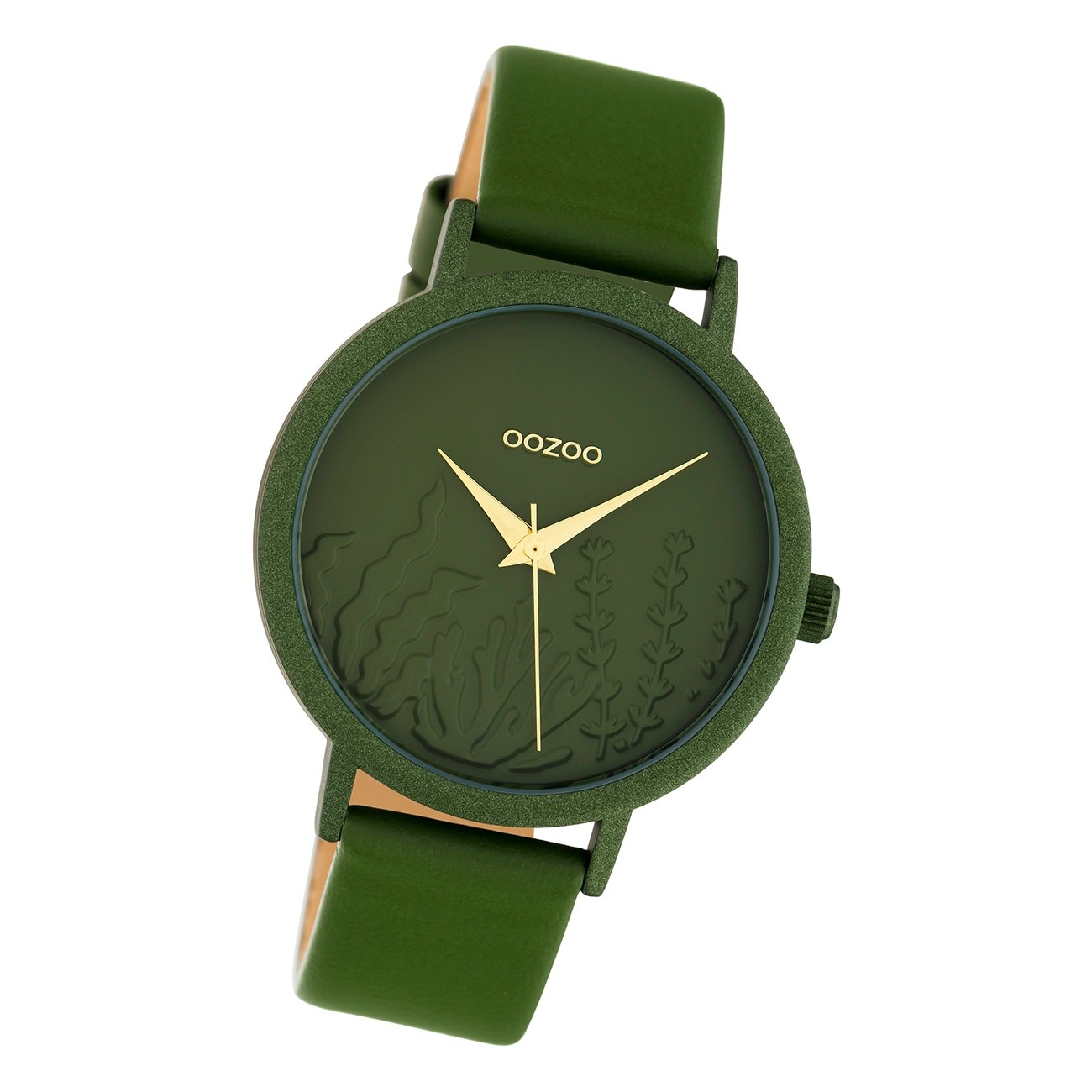 Oozoo Damen Armbanduhr Timepieces C10608 Analog Leder grün UOC10608