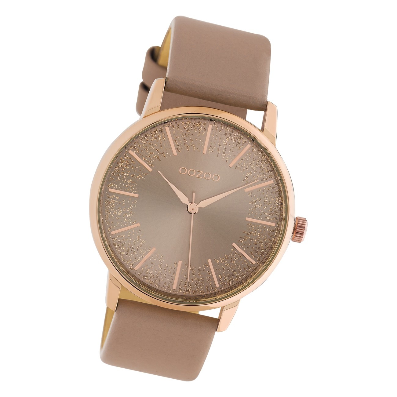 Oozoo Damen Armbanduhr Timepieces C10716 Analog Leder pinkgrau UOC10716