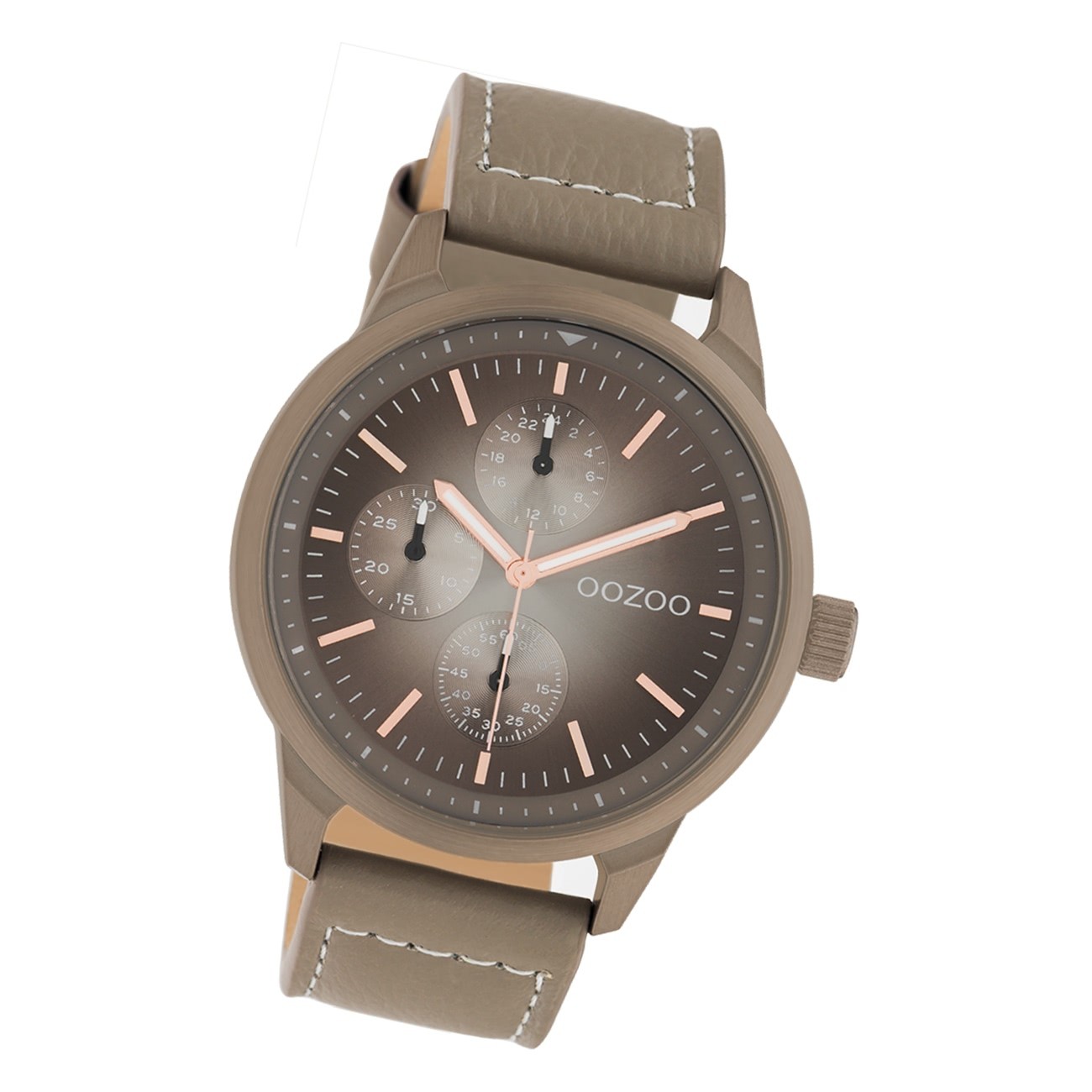 Oozoo Unisex Armbanduhr Timepieces C10907 Analog Leder braun taupe UOC10907