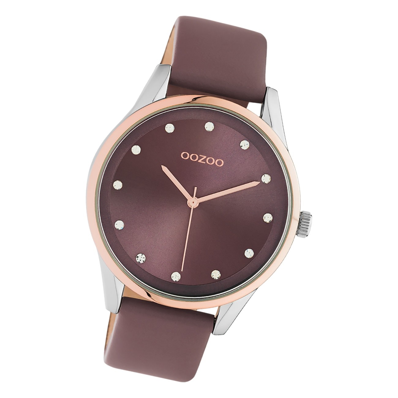 Oozoo Damen Armbanduhr Timepieces C10953 Analog Leder lila mauve UOC10953