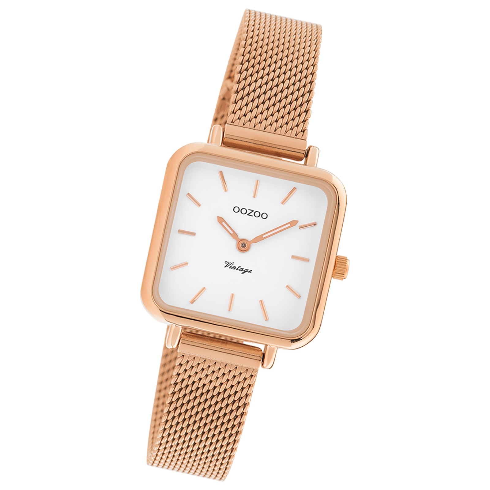 Oozoo Damen Armbanduhr Vintage Series C10971 Analog Metall Mesh rosé UOC10971