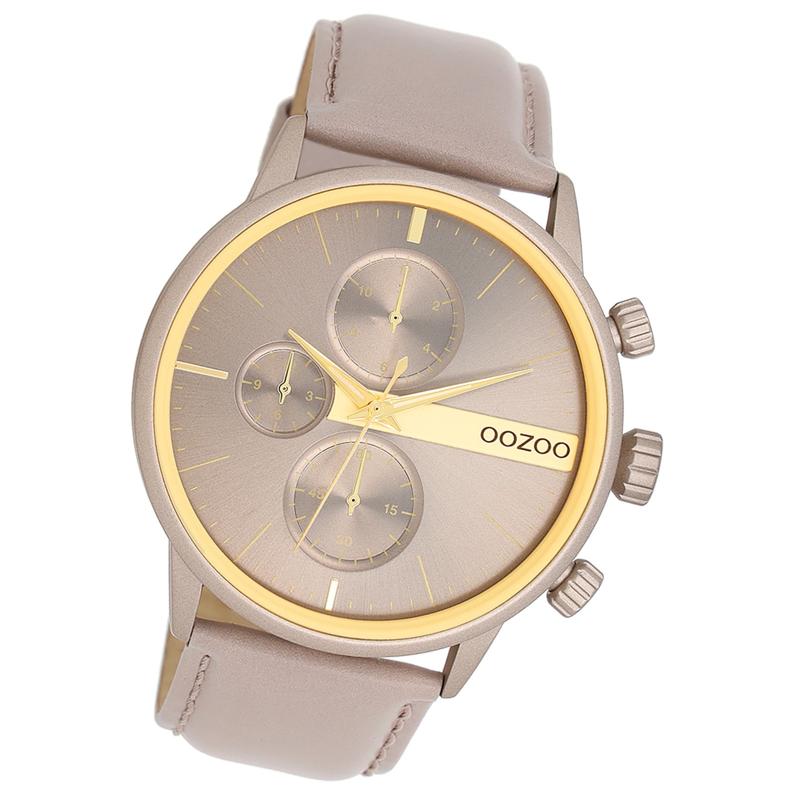 Oozoo Herren Damen Armbanduhr Timepieces Analog Leder braun taupe UOC11315