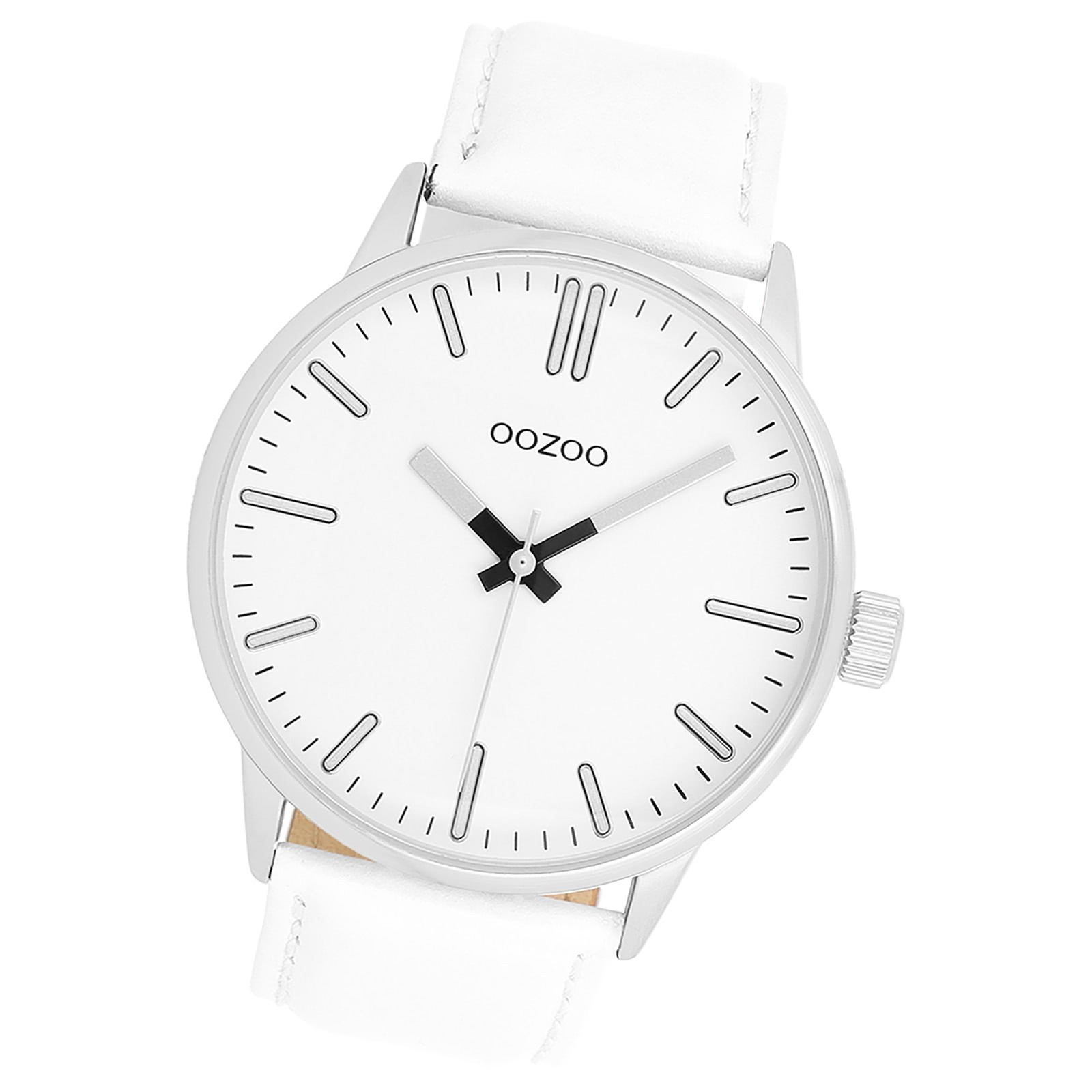 Oozoo Unisex Armbanduhr Timepieces Analog Lederband weiß UOC11512