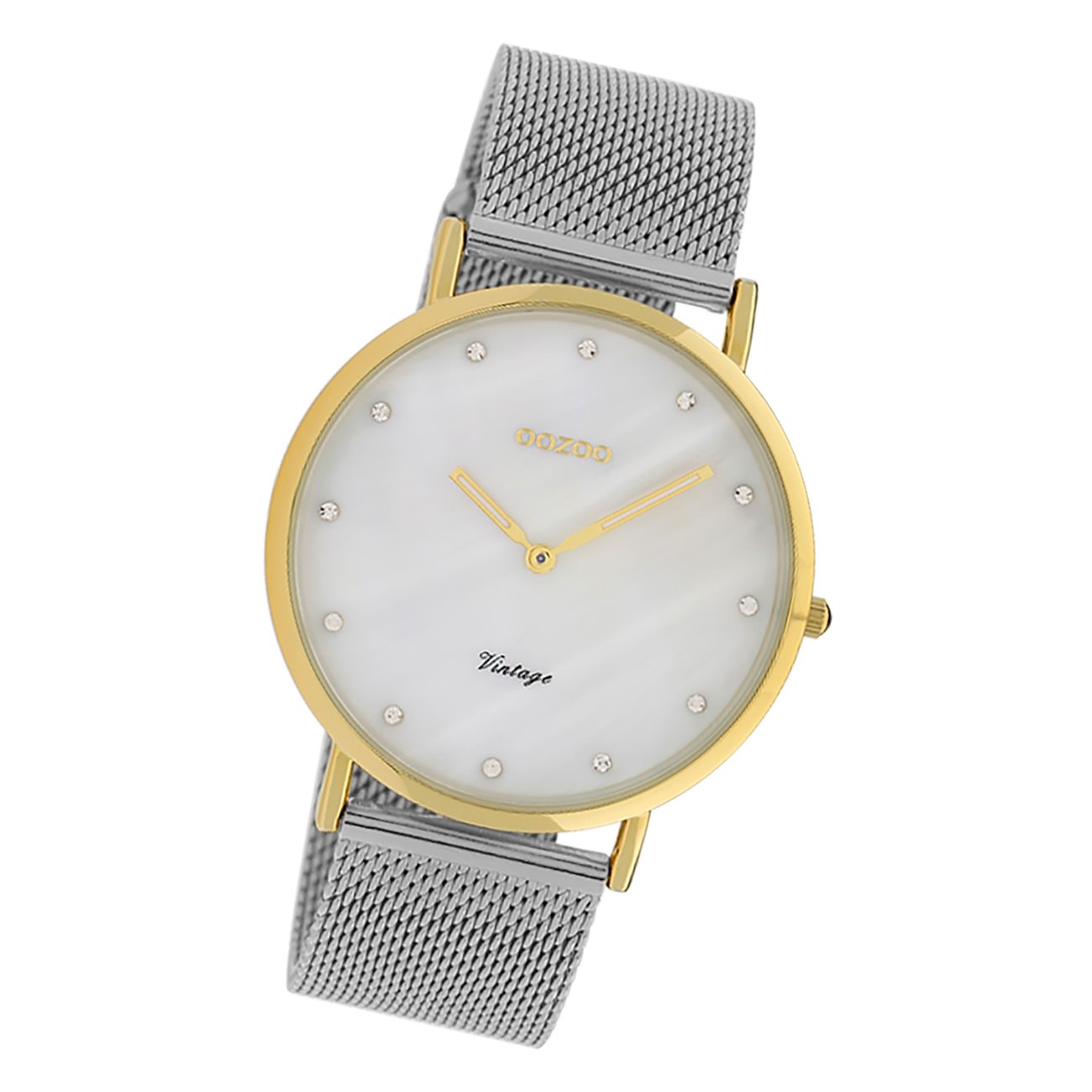 Oozoo Damen Armbanduhr Ultra Slim C20062 Analog Edelstahl silber UOC20062