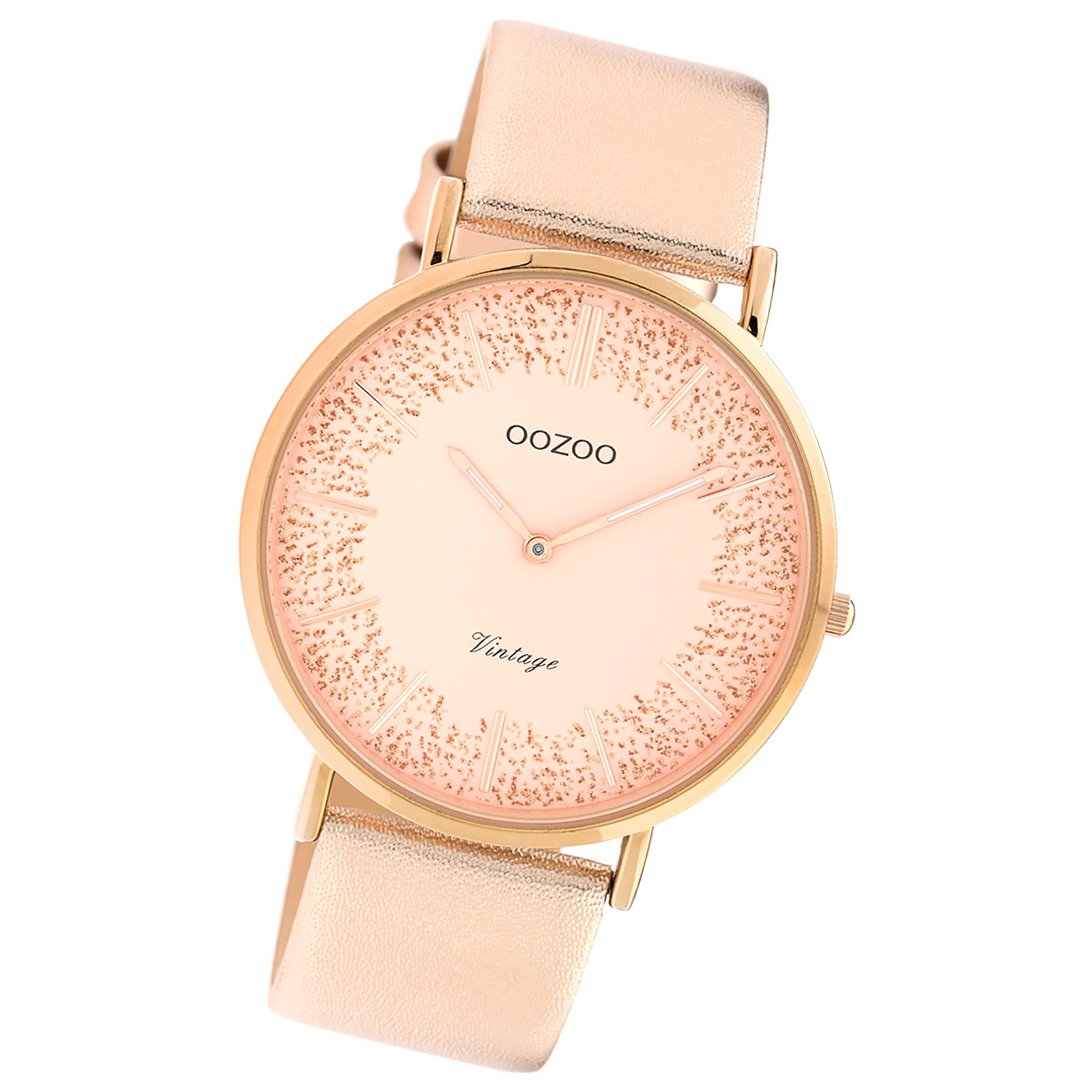 Oozoo Damen Armbanduhr Vintage C20127 Analog Leder roségold UOC20127