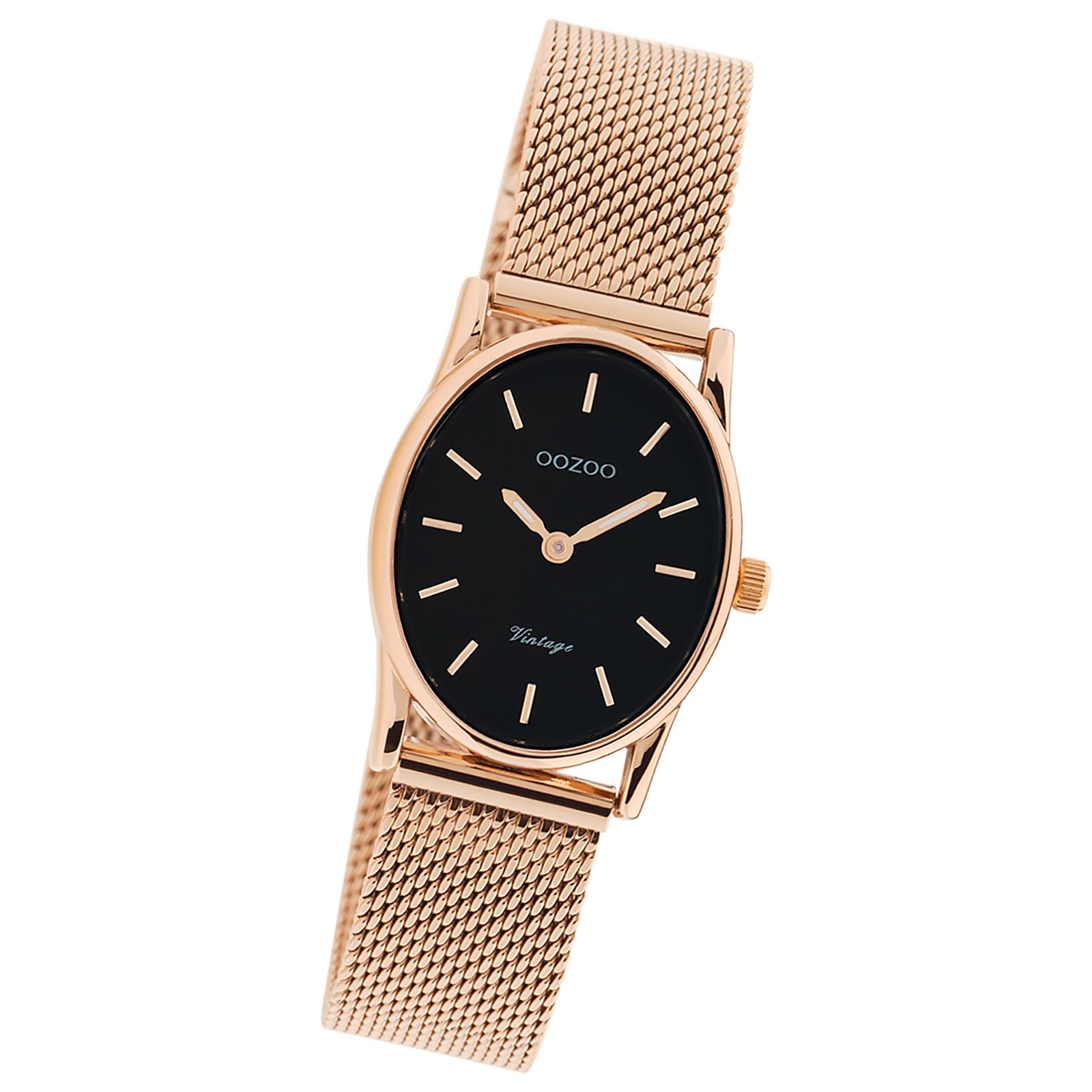 Oozoo Damen Armbanduhr Vintage Series Analog Metall Mesh rosegold UOC20260