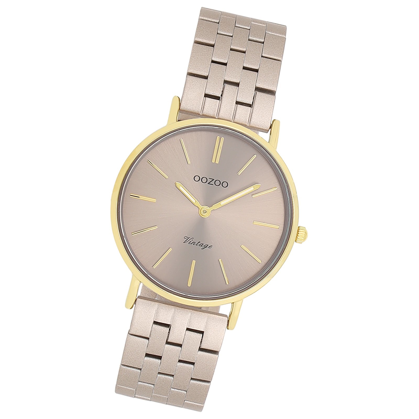 Oozoo Damen Armbanduhr OOZOO Vintage Analog Metallband taupe braun UOC20409