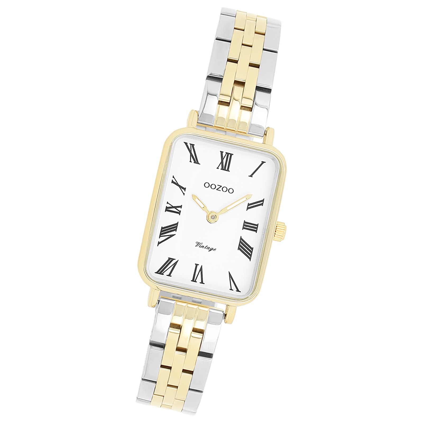 Oozoo Damen Armbanduhr OOZOO Vintage Analog Metallband silber gold UOC20411
