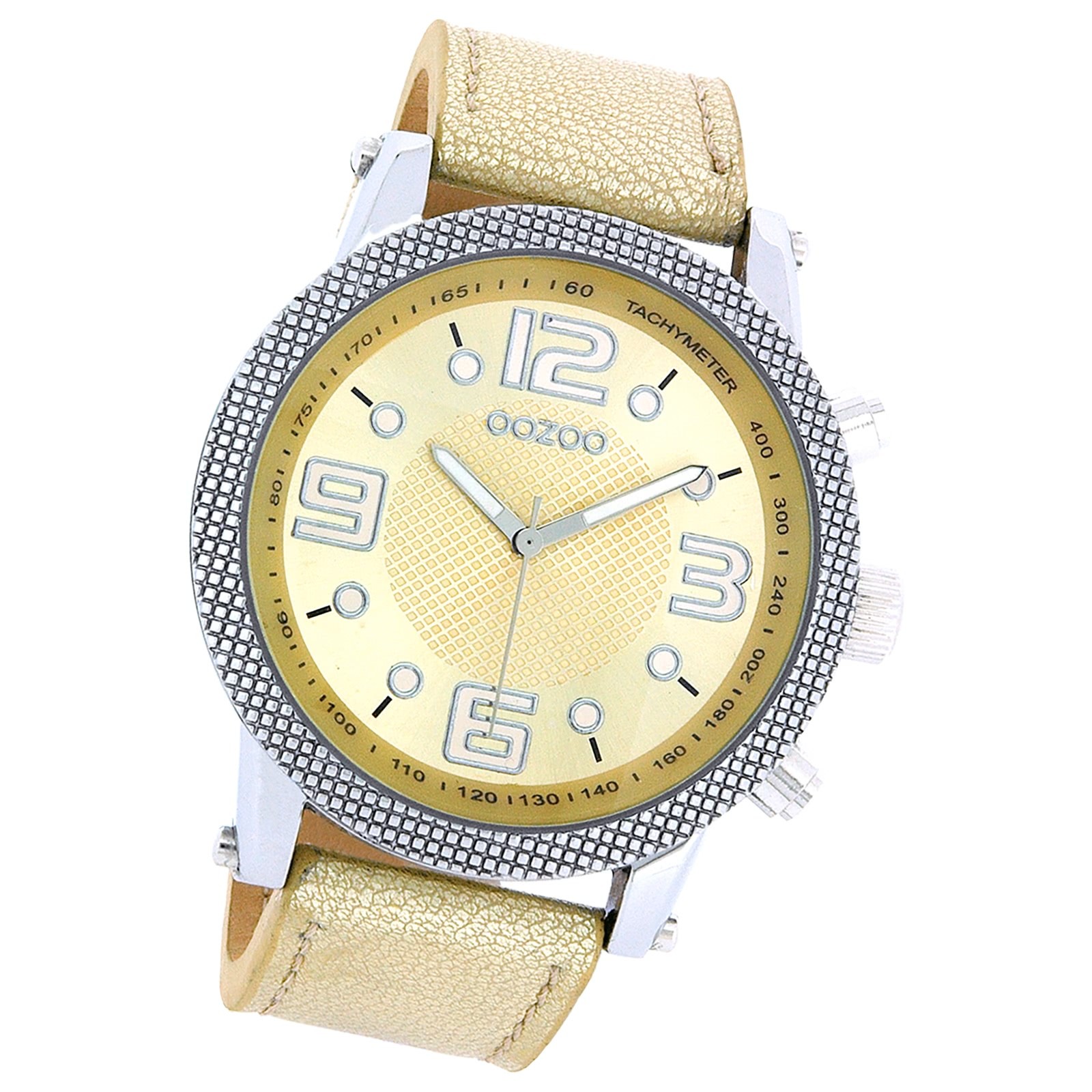 Oozoo Unisex Armbanduhr Vintage Series Analog Leder beige hellbraun UOC4318A