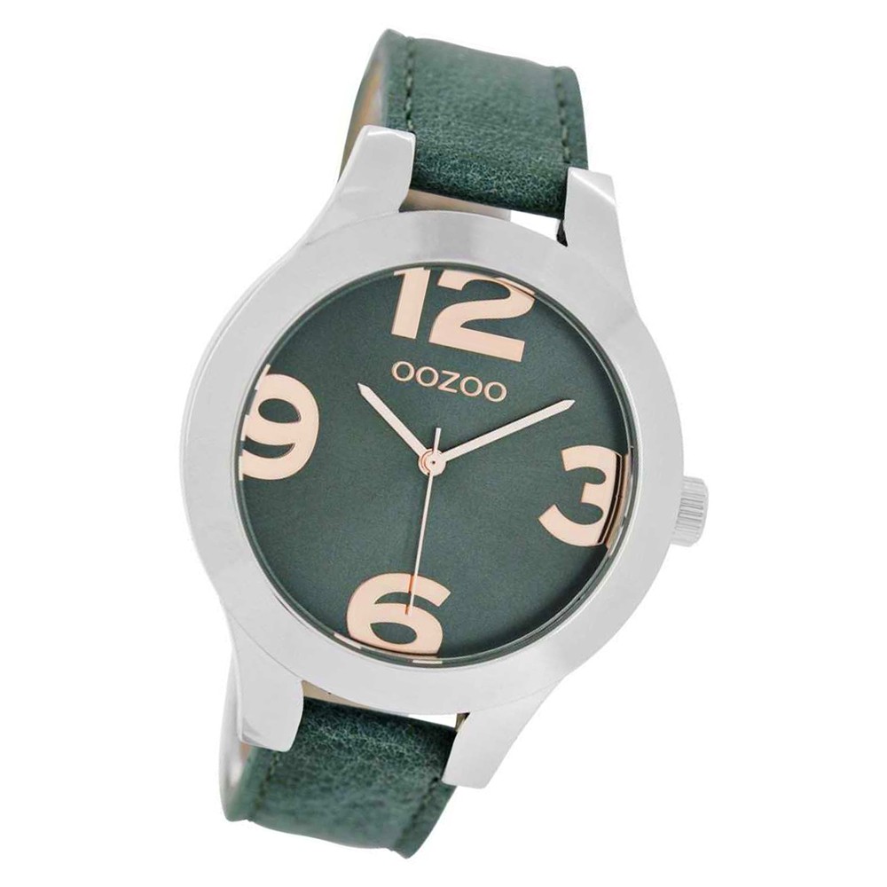 Oozoo Damen-Uhr Timepieces Quarzuhr C7593 Leder-Armband grün UOC7593