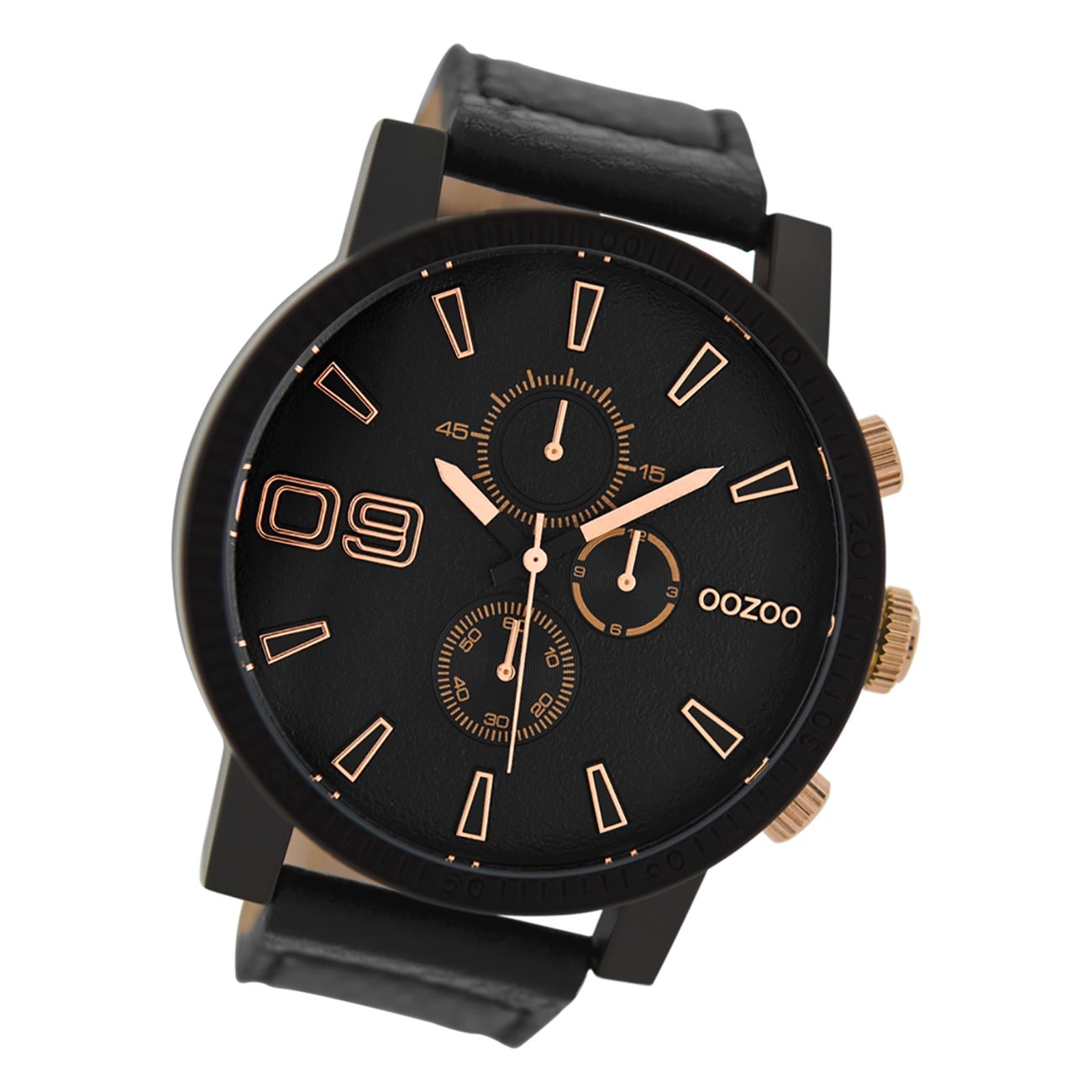 Oozoo Herren Armbanduhr Timepieces C9034A Analog Leder schwarz UOC9034A
