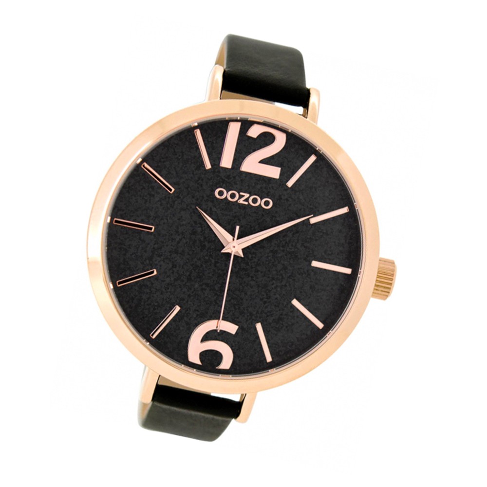 Oozoo Damen-Uhr Timepieces Quarzuhr C9194 Leder-Armband schwarz UOC9194