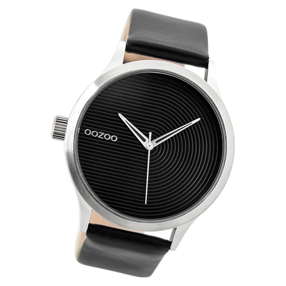Oozoo Damen Armbanduhr silber Timepieces Quarz C9434 Lederband schwarz UOC9434