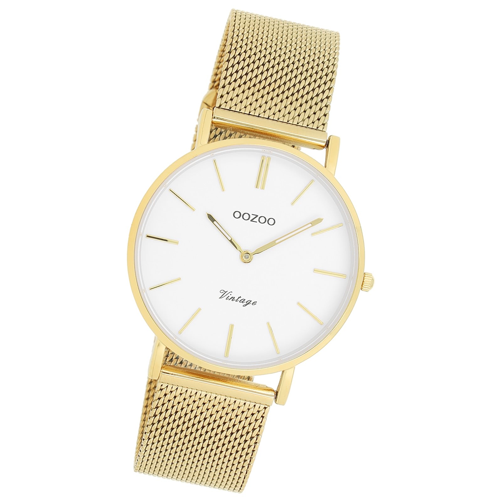 Oozoo Damen Armbanduhr Vintage Series Edelstahl gold UOC9910A