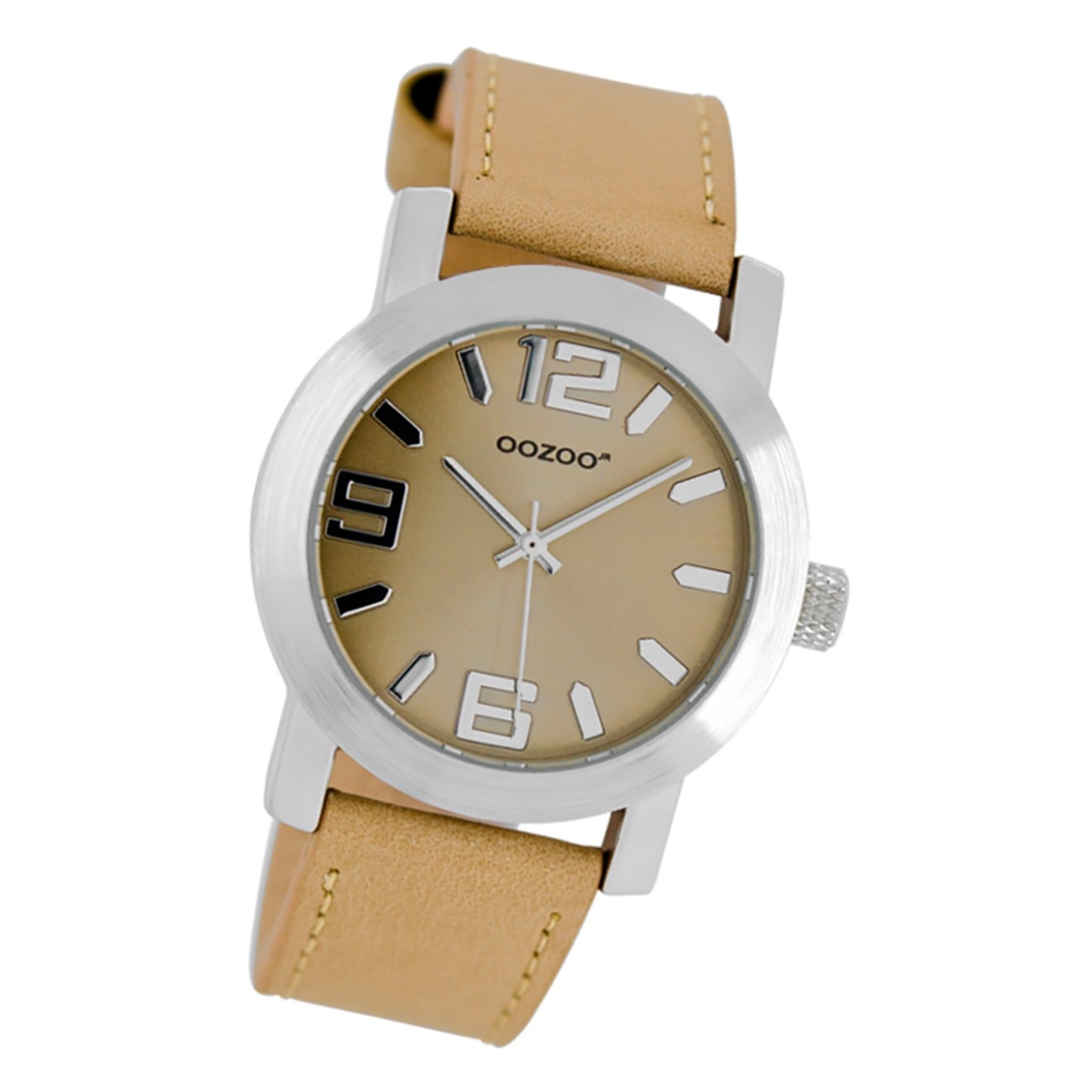 Oozoo Kinder Jugend Armbanduhr JR201 Analog Leder braun beige UOJR201