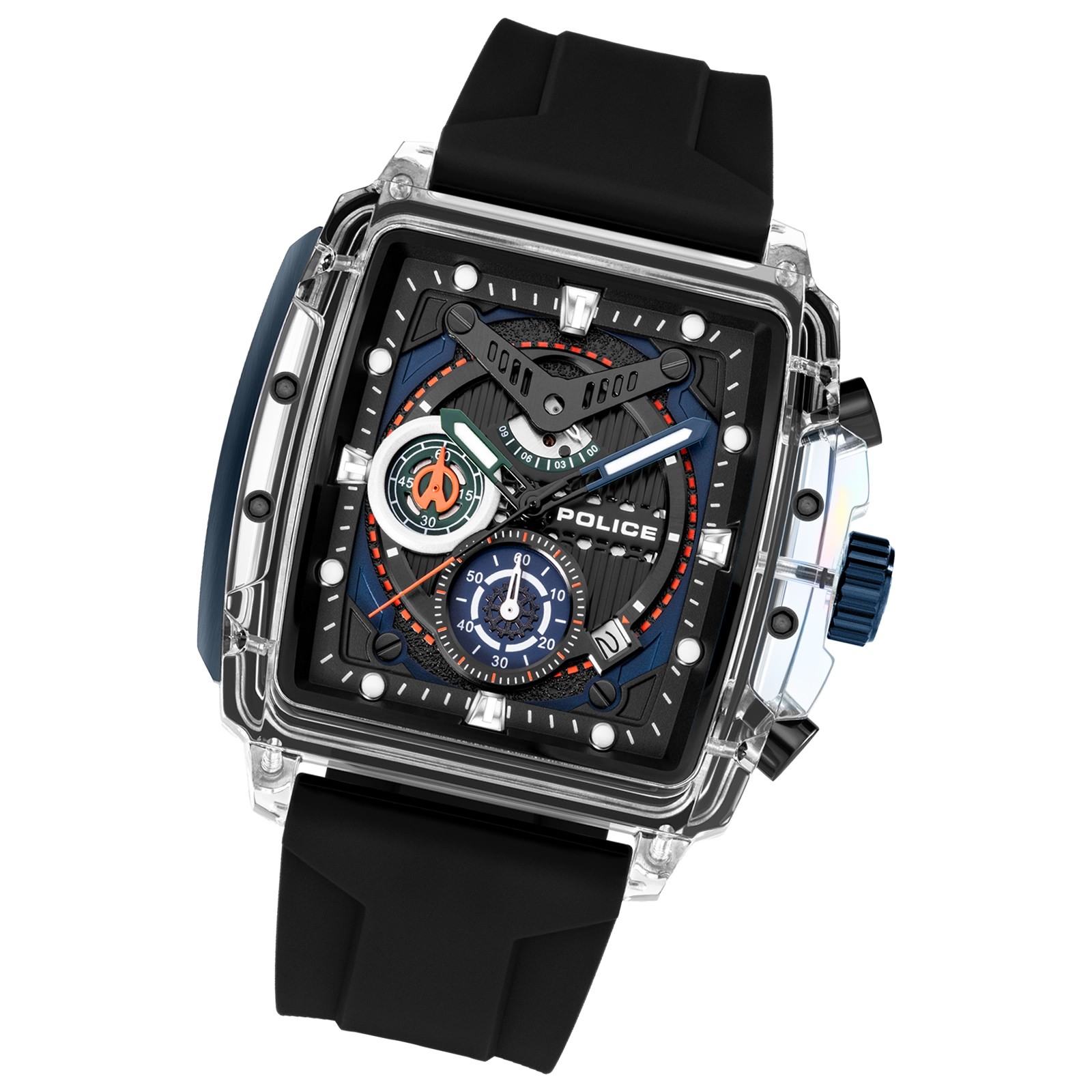 Police Herrenuhr Silikon schwarz Police Clout Armbanduhr UPOO0052401