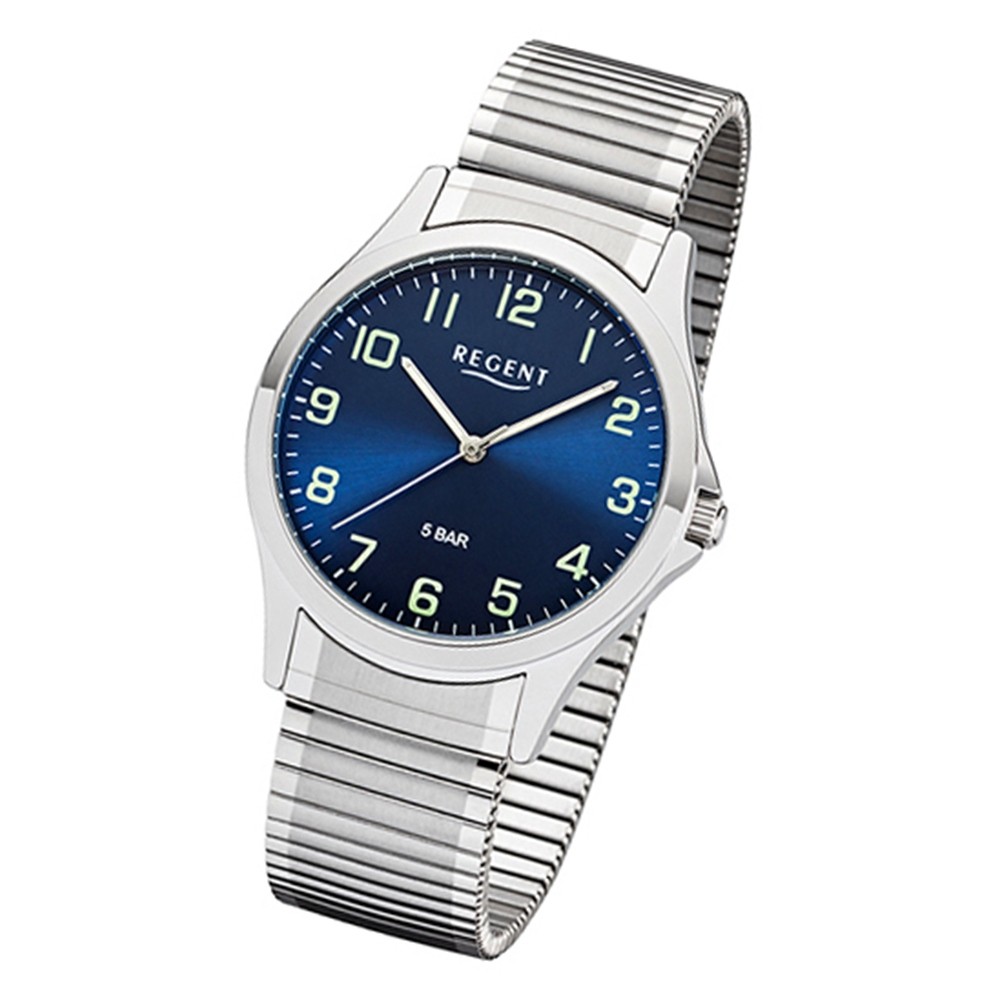 silber 1242414 Herren Analog Regent Quarz-Uhr Armbanduhr UR1242414 Metall