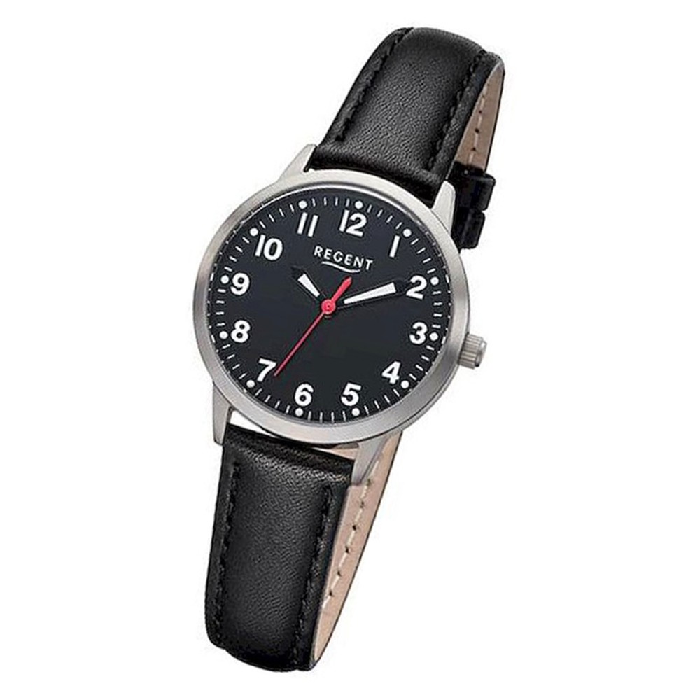 Regent Damen Armbanduhr Analog BA-318 Quarz-Uhr Titan schwarz URBA318