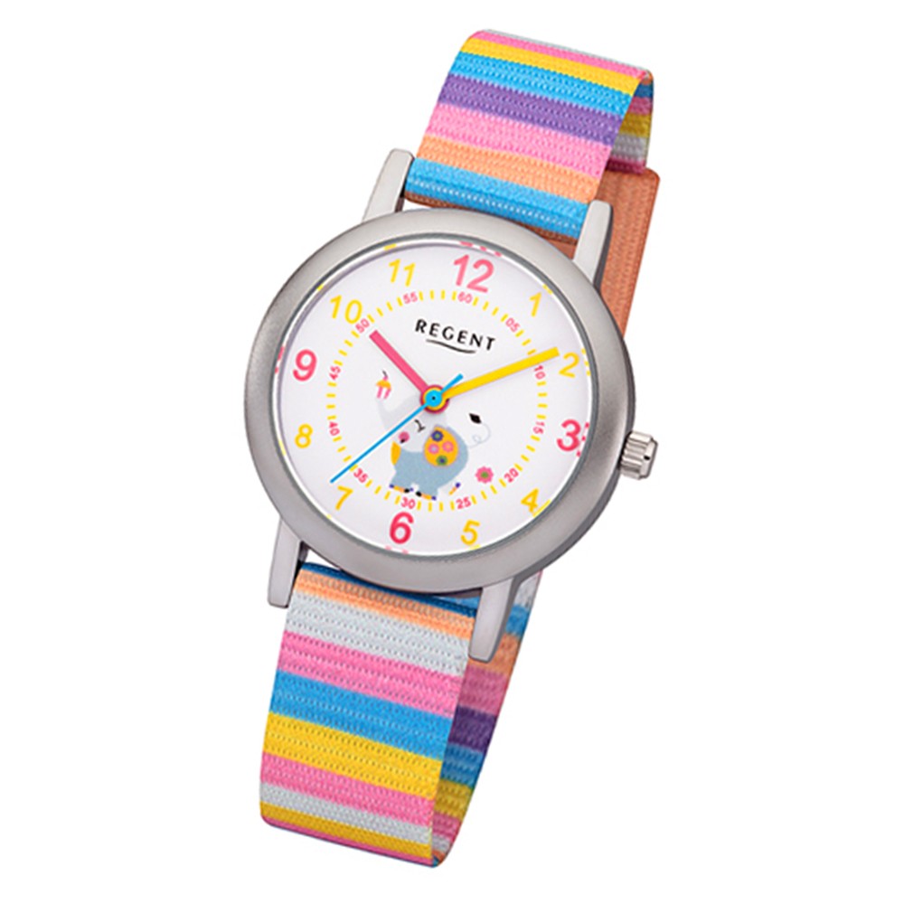 Regent Kinder-Armbanduhr BA-379 Quarz-Uhr Textil-Armband mehrfarbig URBA379
