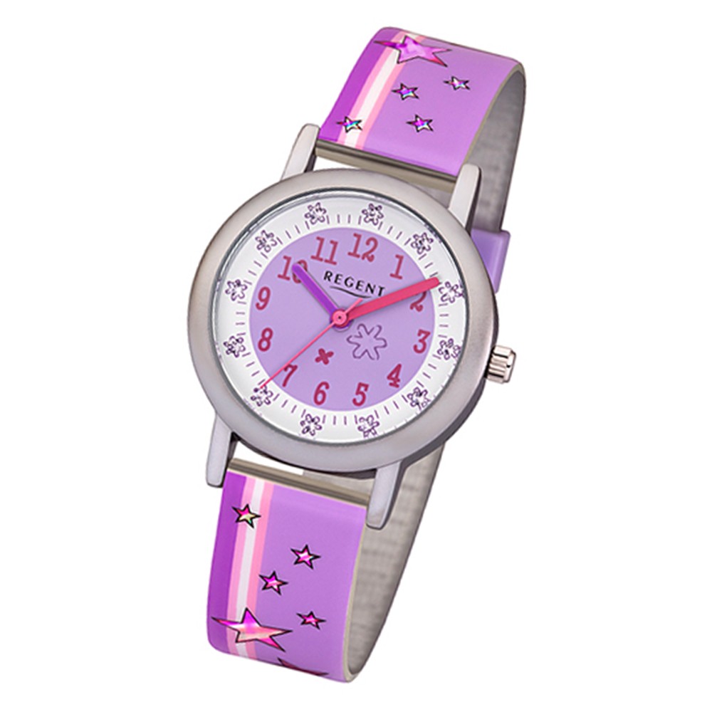 Regent Kinder-Armbanduhr BA-381 Quarz-Uhr Kunststoff-Armband lila URBA381