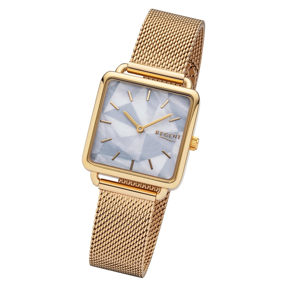 Regent Damen Armbanduhr Analog BA-509 Quarz-Uhr Metall gold URBA509