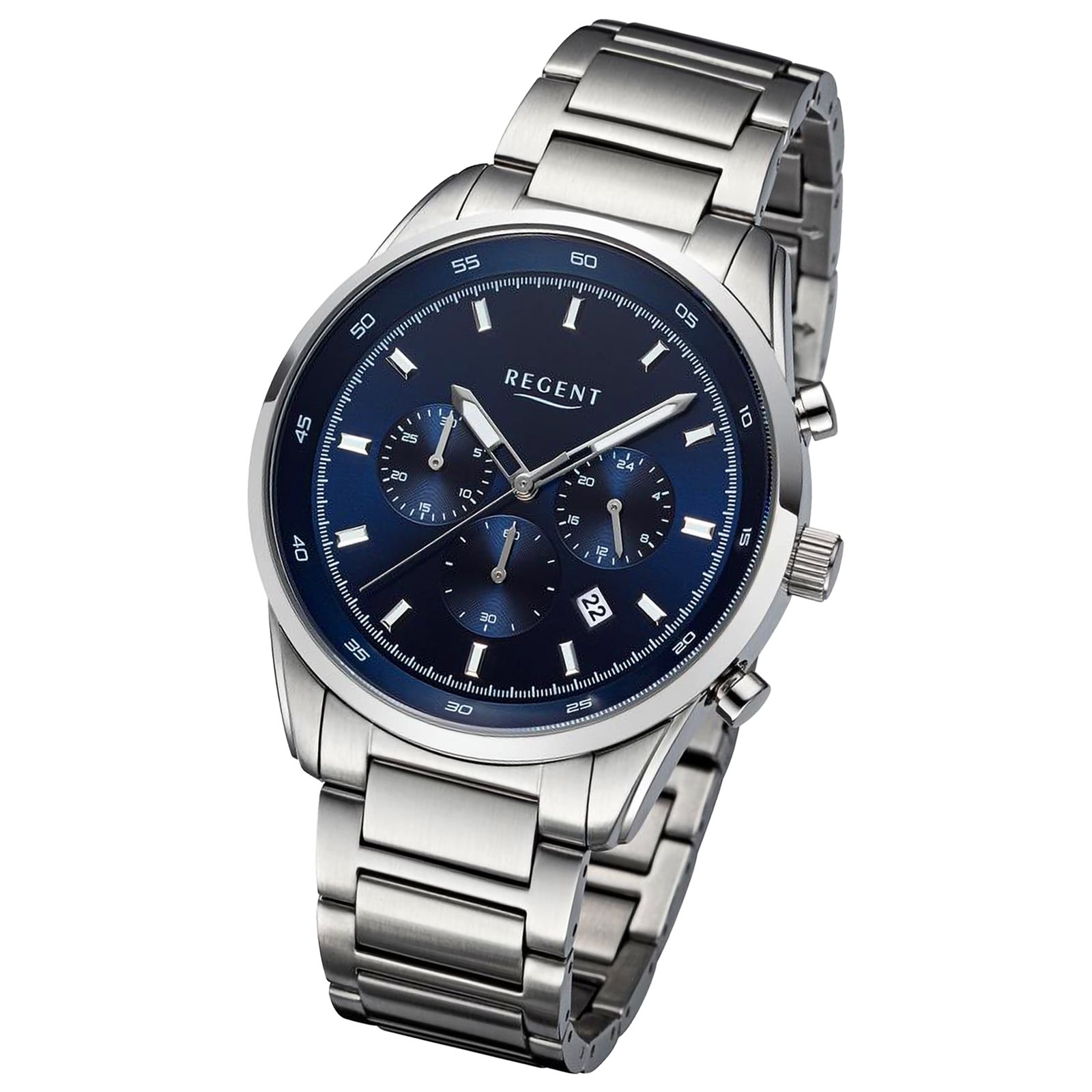Regent Herren Armbanduhr Analog Metallarmband silber URBA756