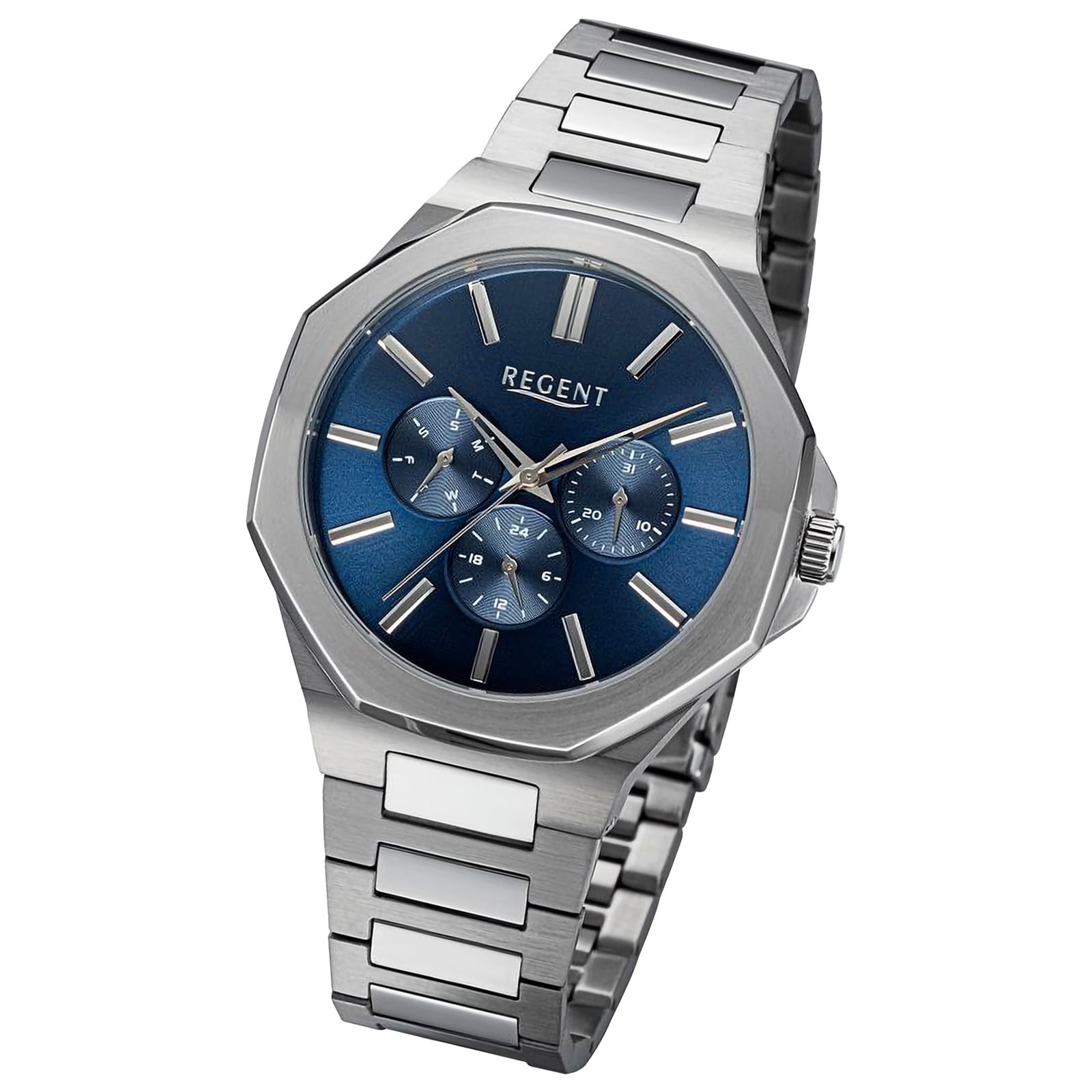 Regent Herren Armbanduhr Analog Metallarmband silber URBA770