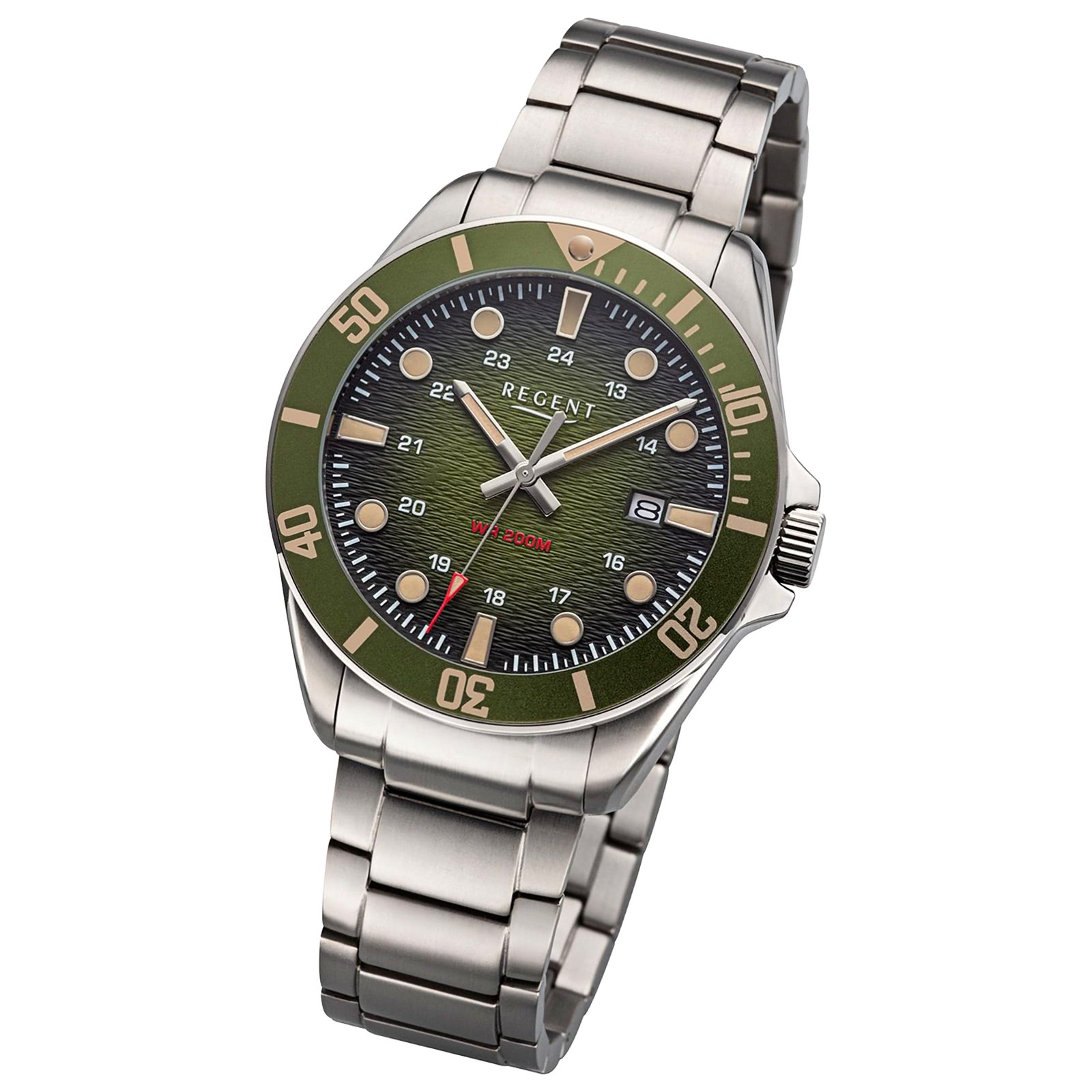 Regent Herrenuhr Titan-Armbanduhr Analog Metallarmband URBA858