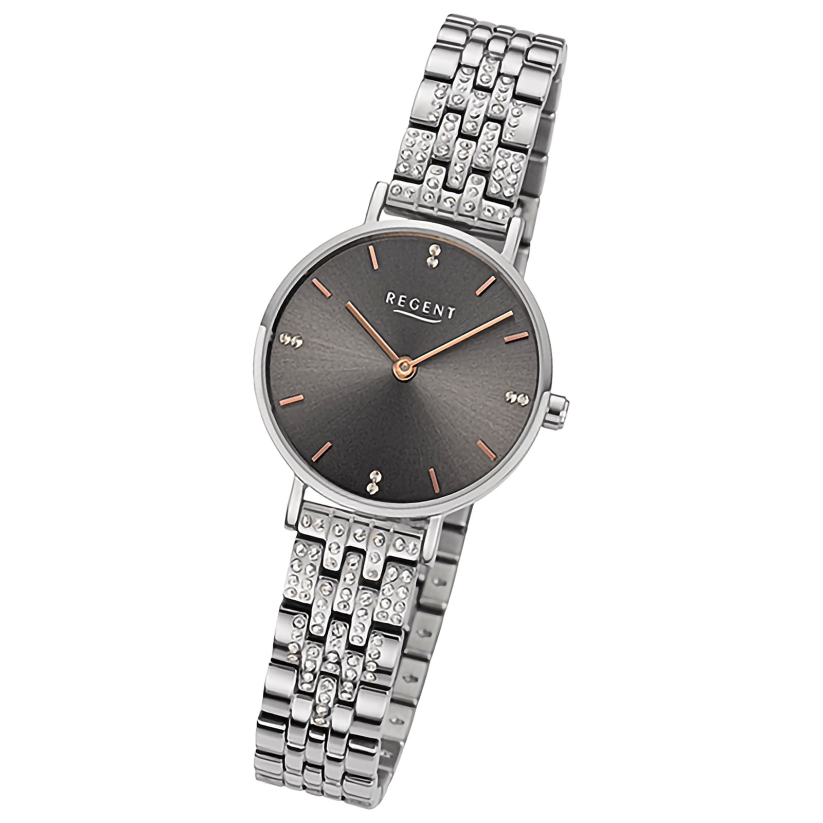 Regent Damenuhr Edelstahl-Armbanduhr Analog Metallarmband URBA873