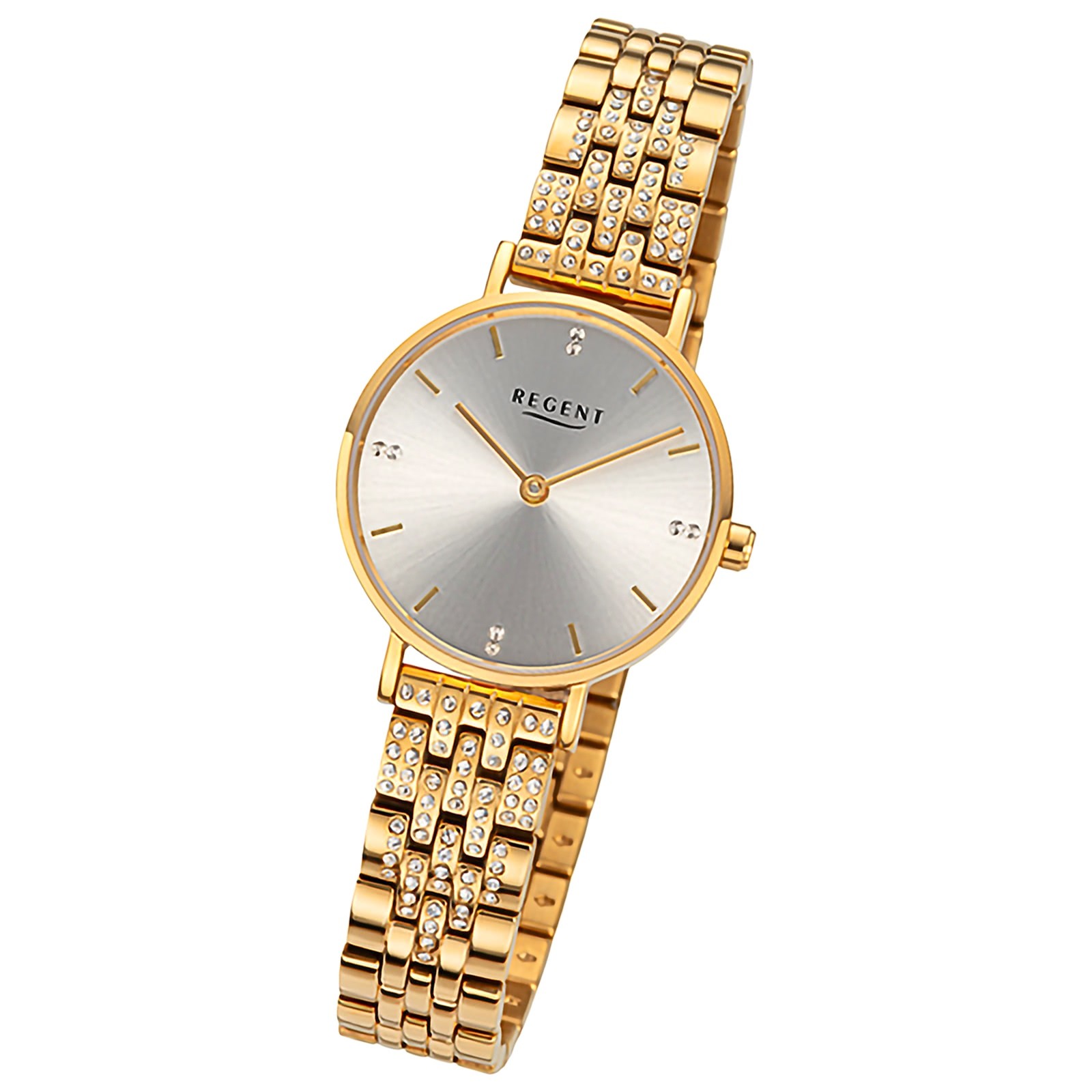 Regent Damenuhr Edelstahl-Armbanduhr Analog Metallarmband URBA874