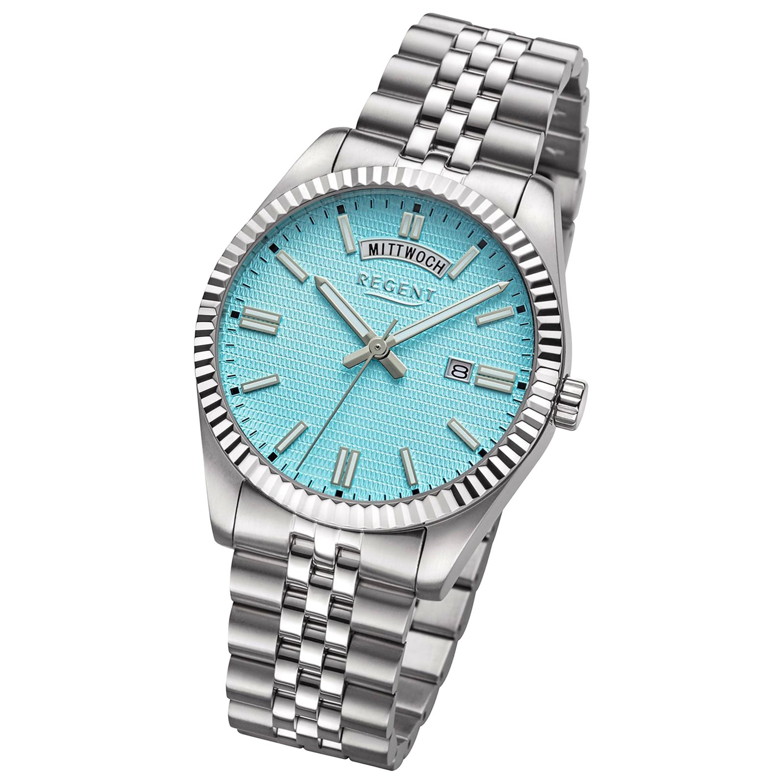 Regent Herrenuhr Edelstahl-Armbanduhr Analog Metallarmband URBA880