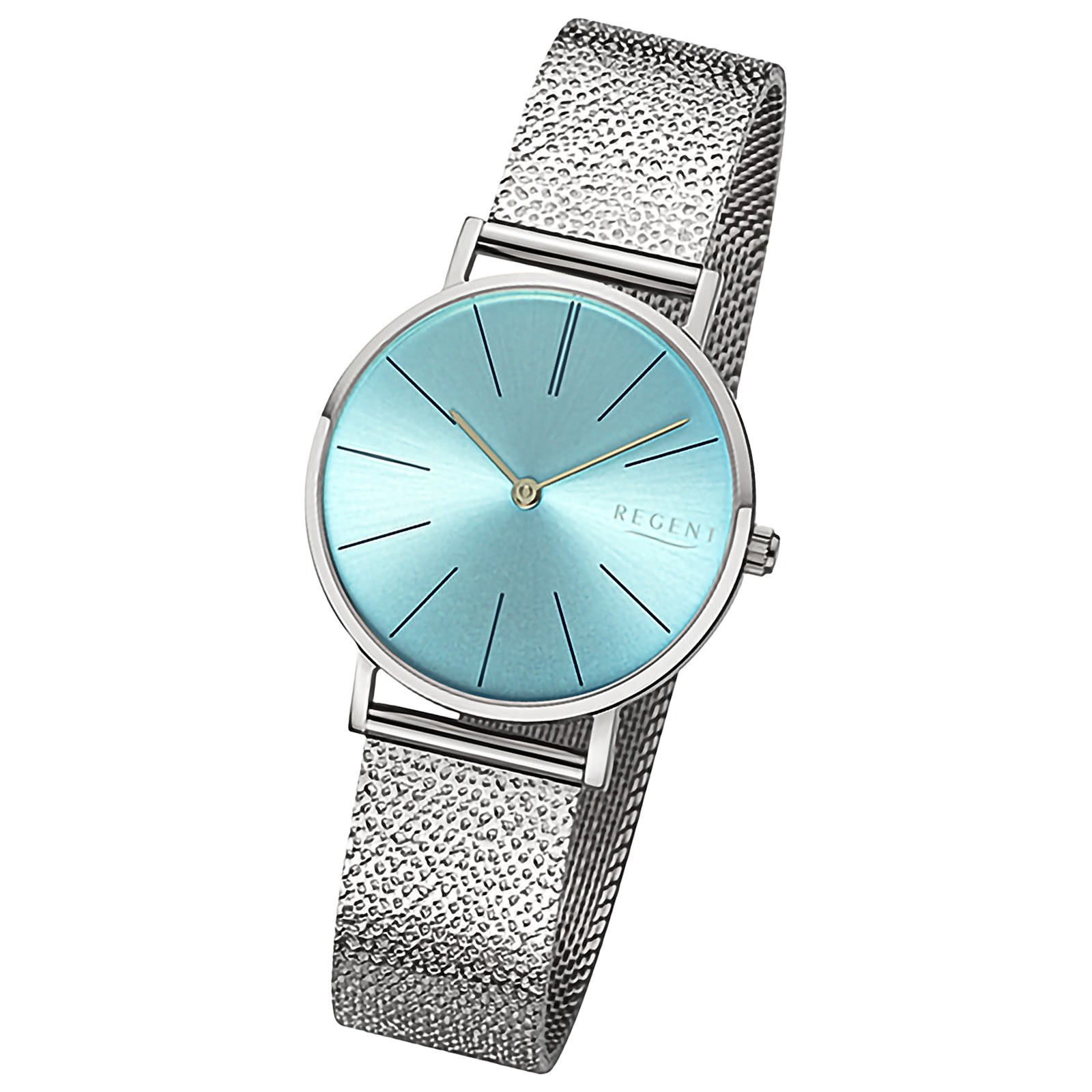 Regent Damenuhr Edelstahl-Armbanduhr Analog Mesh Metallarmband URBA896