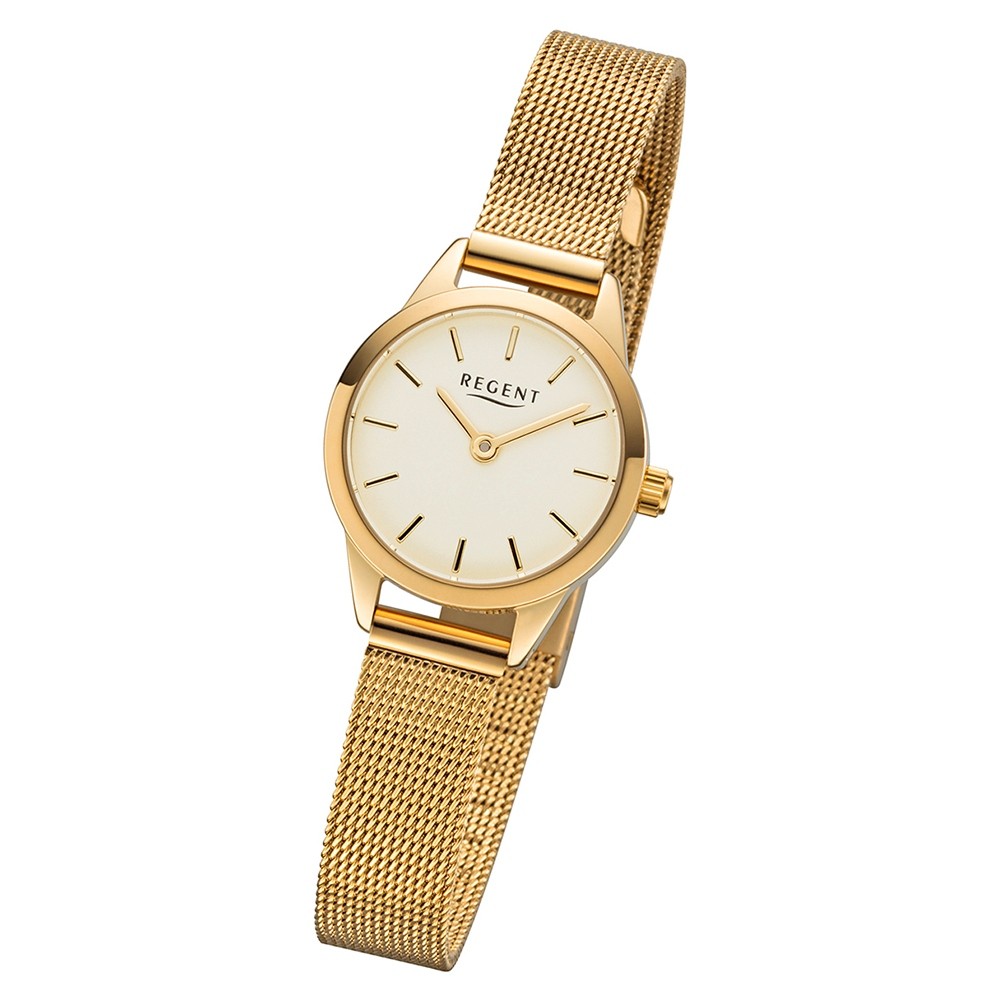 Regent Damen Armbanduhr Analog F-1166 Quarz-Uhr Metall gold URF1166 | Quarzuhren