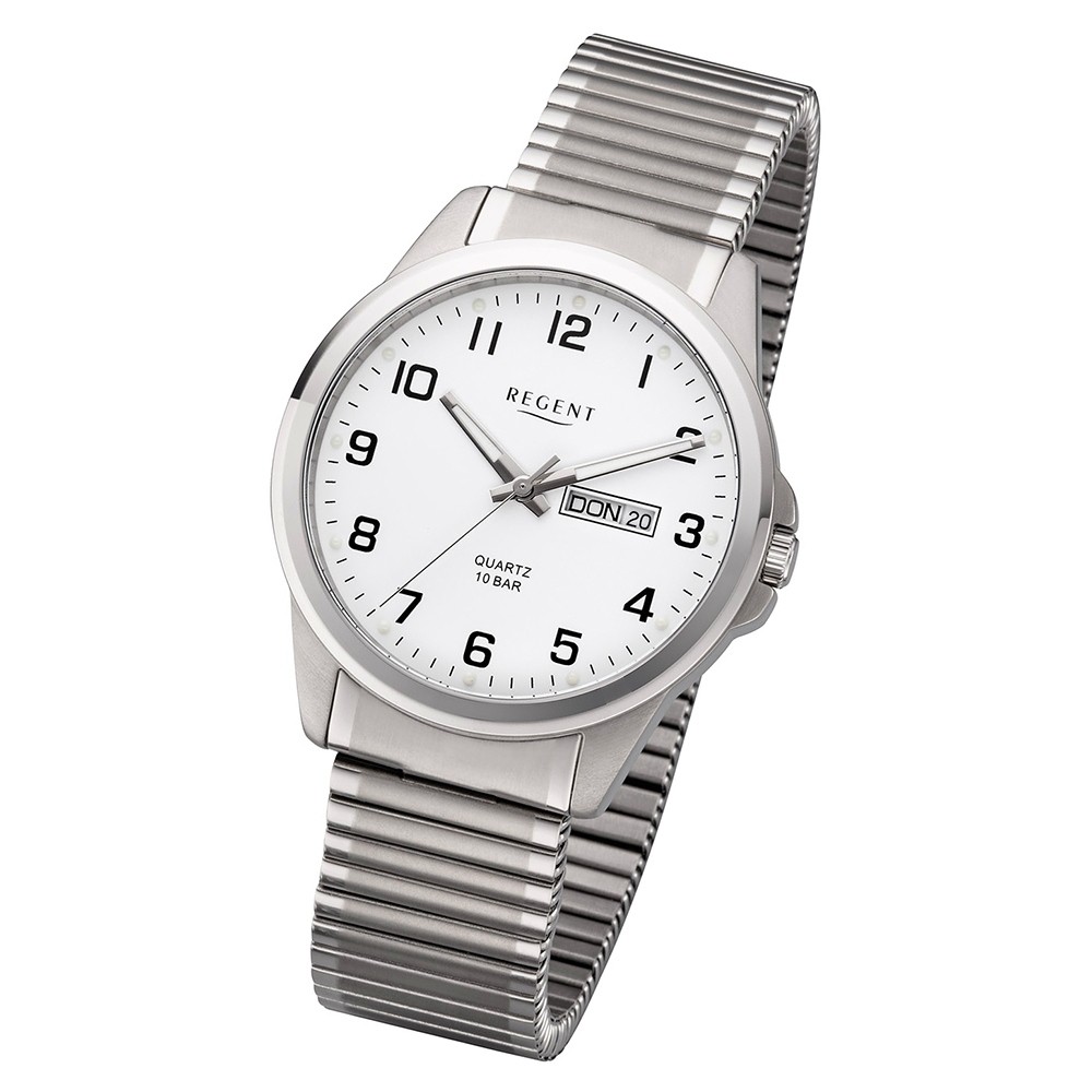 Titan Analog Herren Quarz-Uhr F-1198 Armbanduhr URF1198 silber Regent