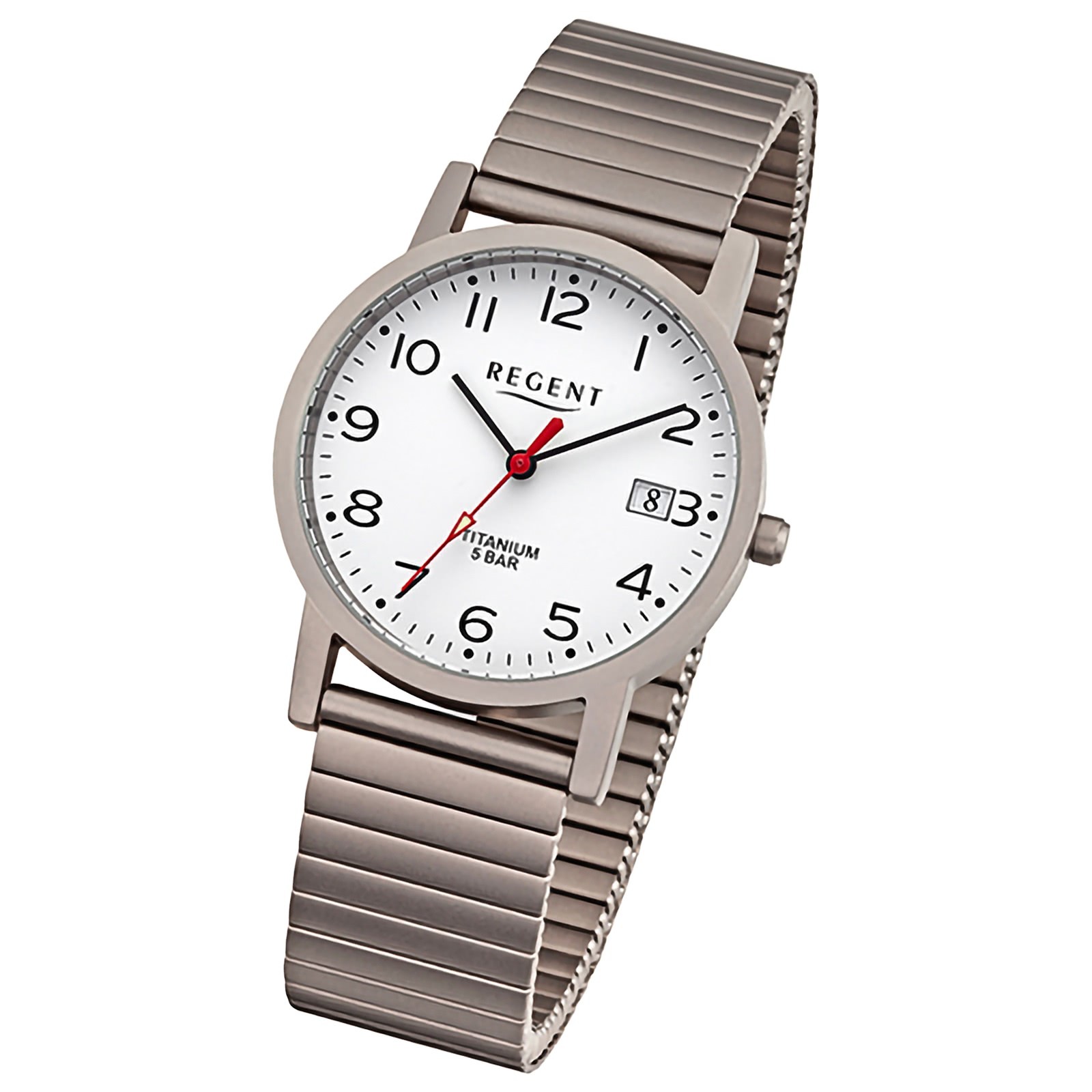 Regent Herren Armbanduhr Analog Edelstahlarmband grau URF1436