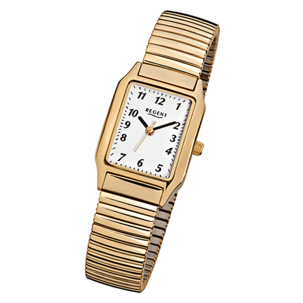 Regent Quarz-Uhr URF269 Damen-Armbanduhr Stahl-Armband F-269 gold