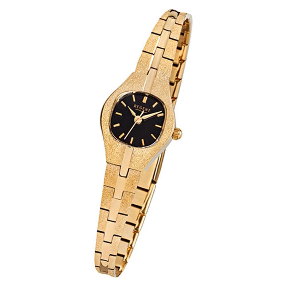 Regent Damen-Armbanduhr F-263 Quarz-Uhr Mini Stahl-Armband gold URF263