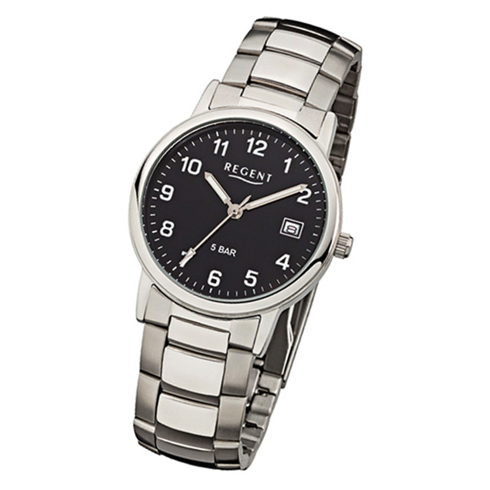 Regent Herren-Armbanduhr F-783 Quarz-Uhr Stahl-Armband silber URF783