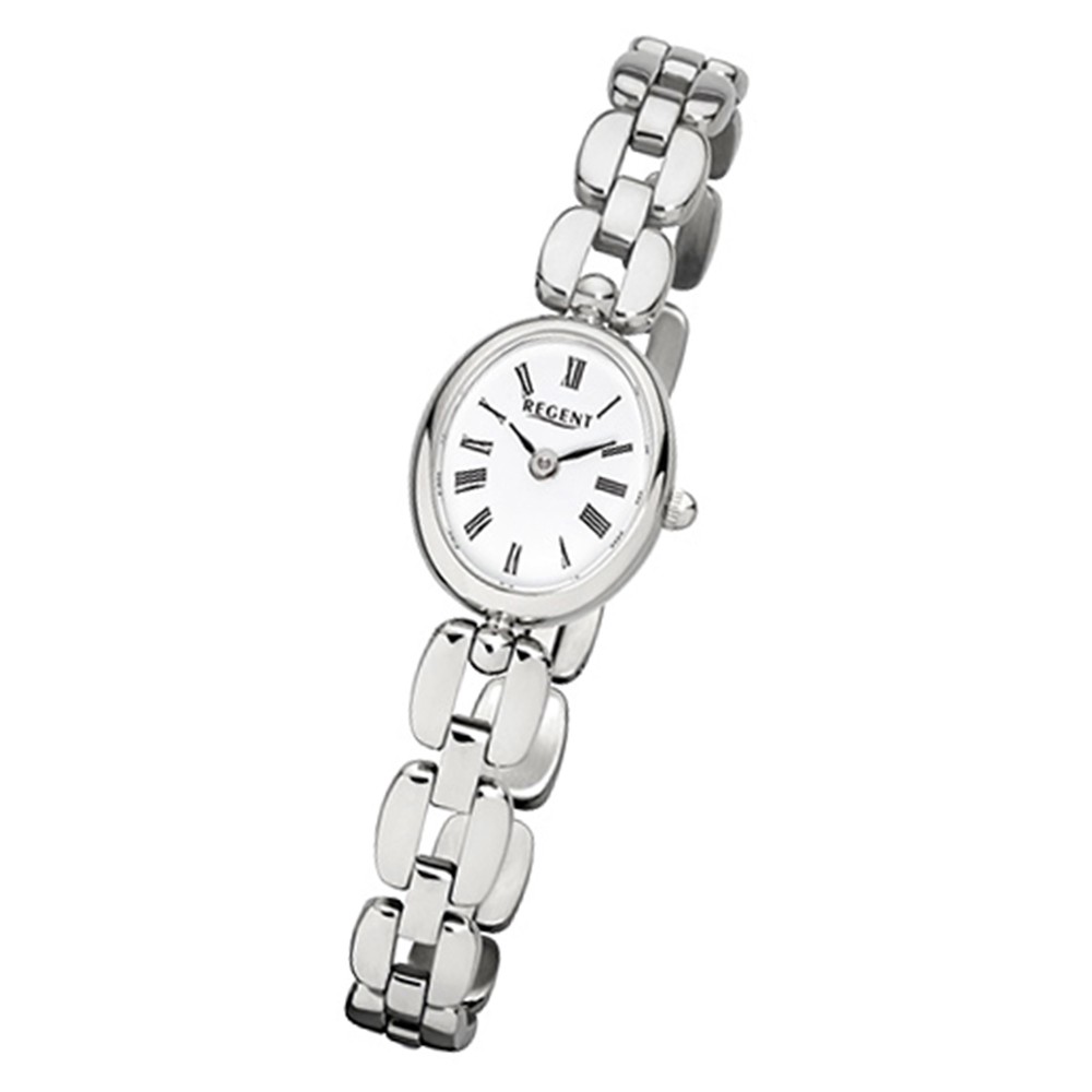 Regent Damen-Armbanduhr F-967 Quarz-Uhr Mini Stahl-Armband silber URF967