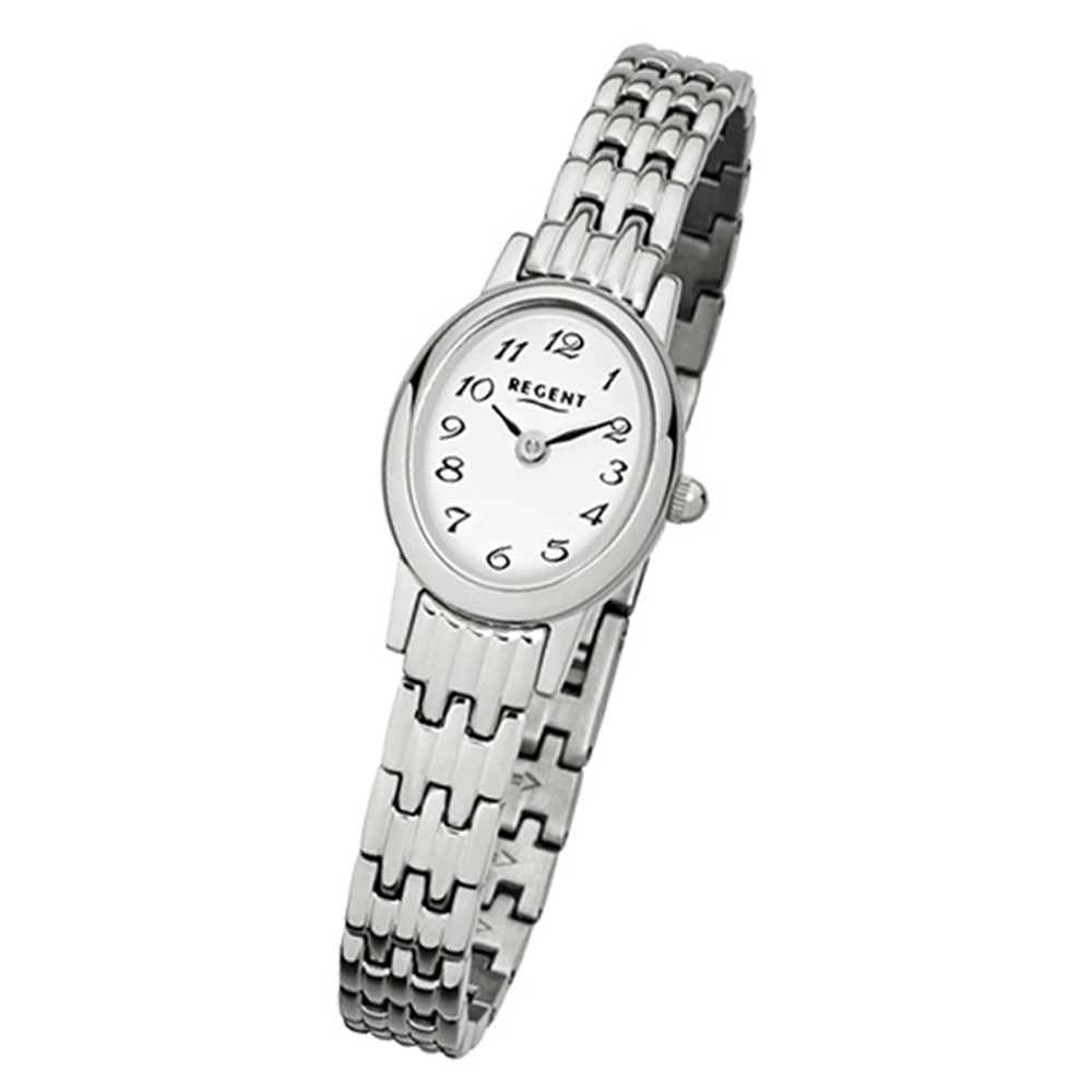 Regent Damen-Armbanduhr F-984 Quarz-Uhr Mini Stahl-Armband silber URF984