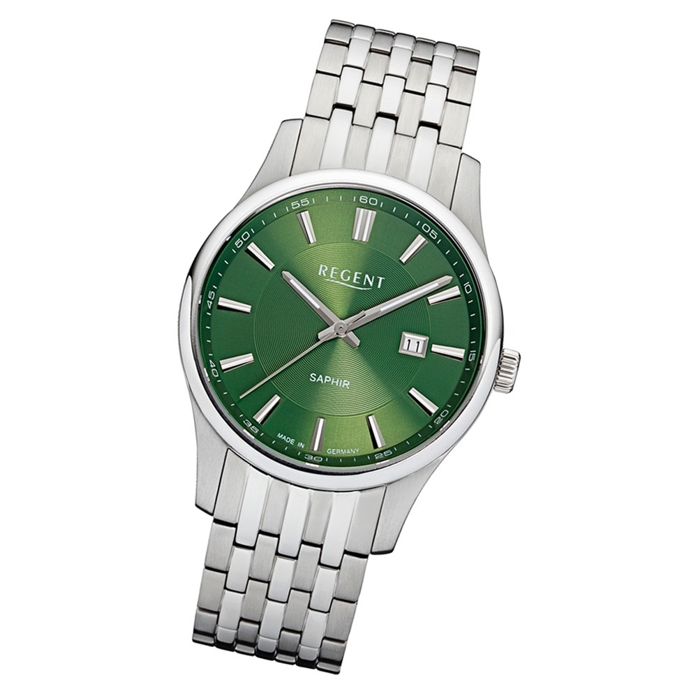 Regent Herren Armbanduhr Analog GM-1628 Quarz-Uhr Metall silber URGM1628