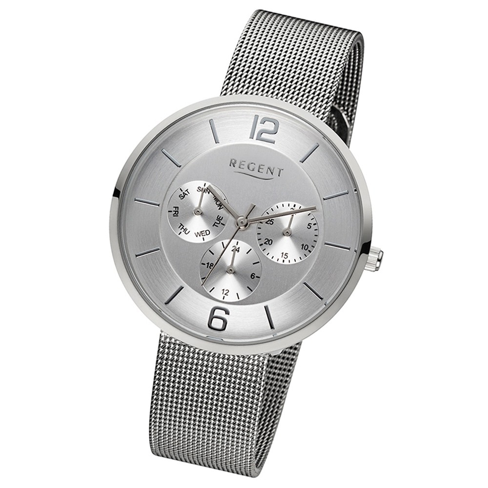 Regent Damen-Uhr Metallarmband Quarzwerk Edelstahl silber URLD1618
