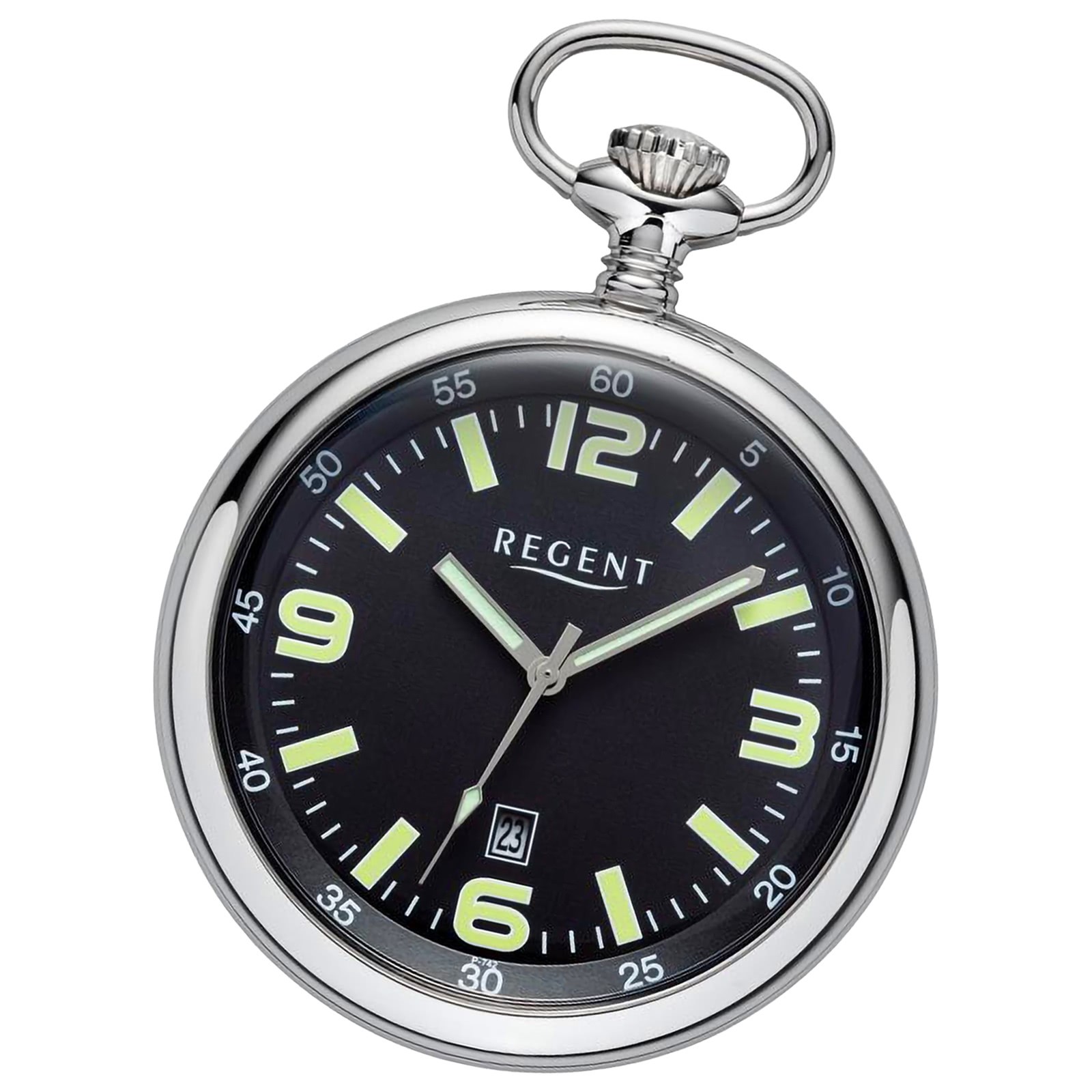 Regent Herren Taschenuhr Analog Gehäuse silber URP742